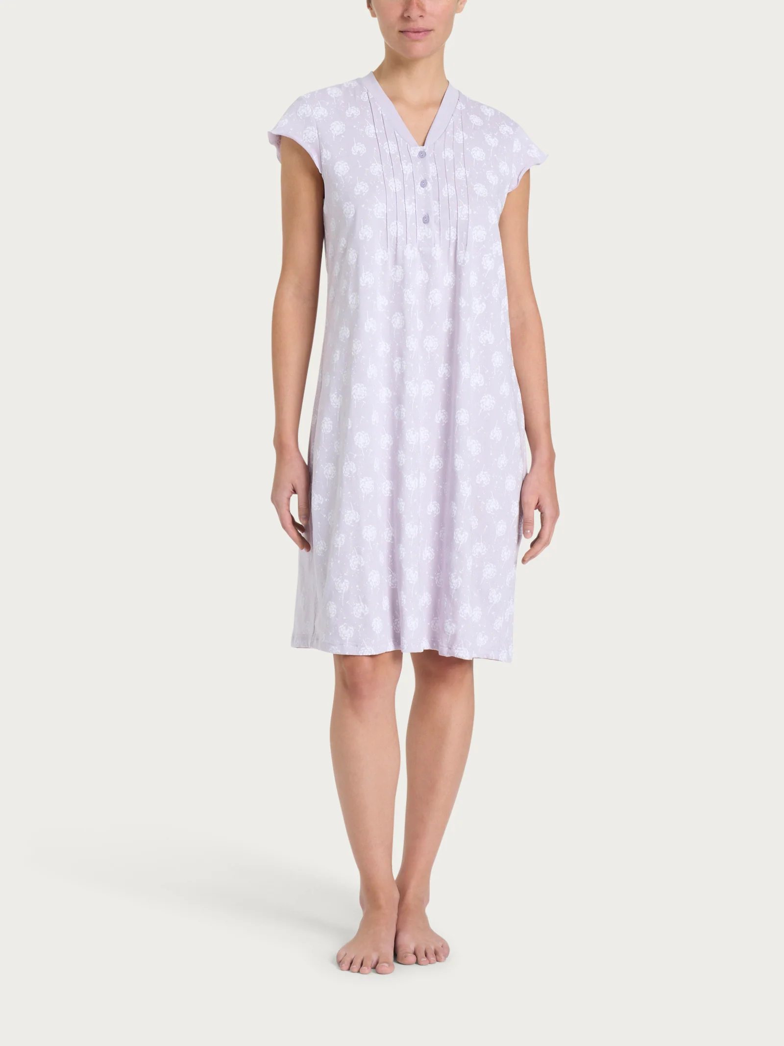 Camicia da notte aperta con nervature in Jersey di cotone - Fant. Thistle