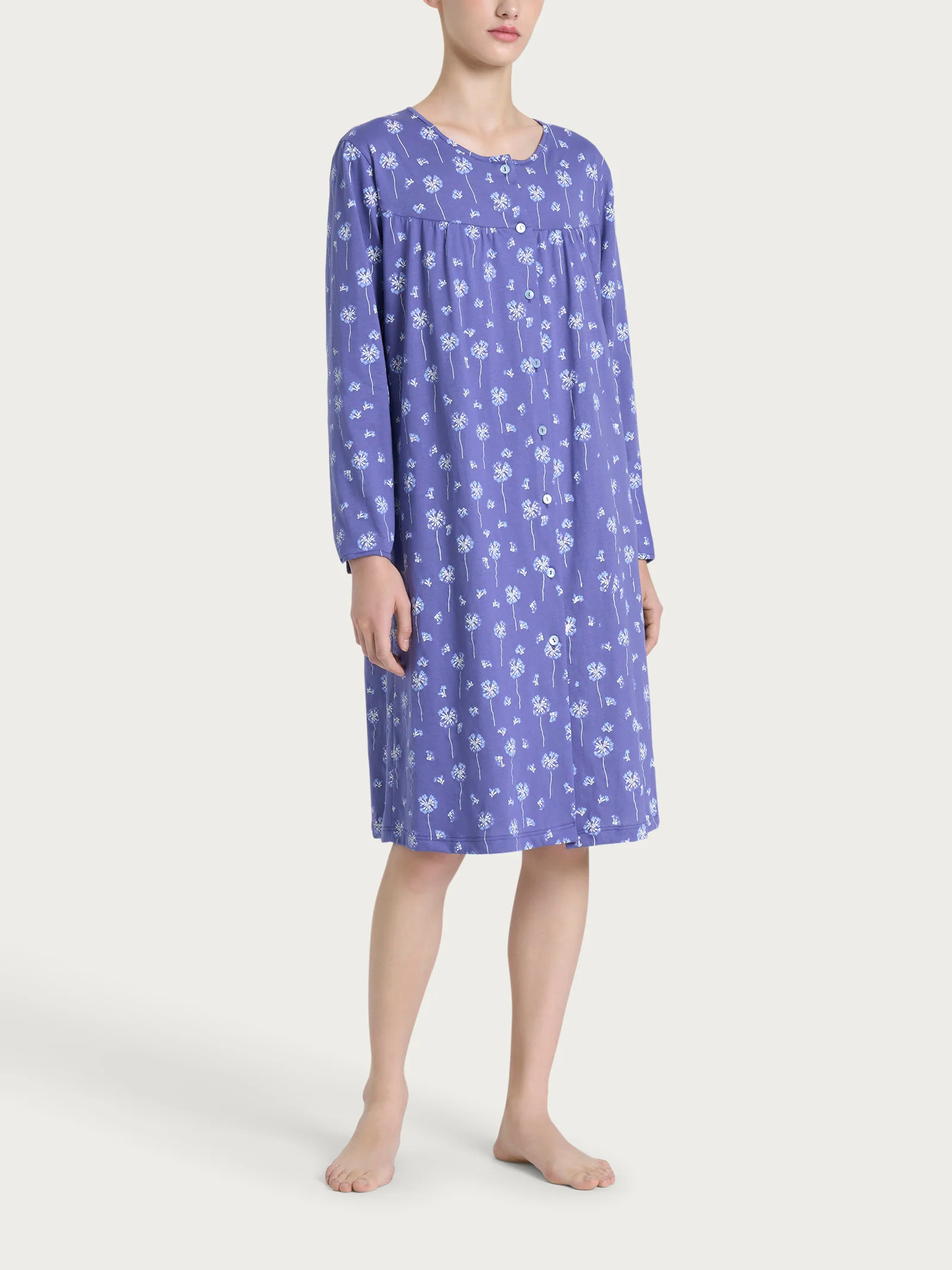 Camicia da notte aperta con soffioni in Jersey di cotone 54-60 - Fant. Marlin