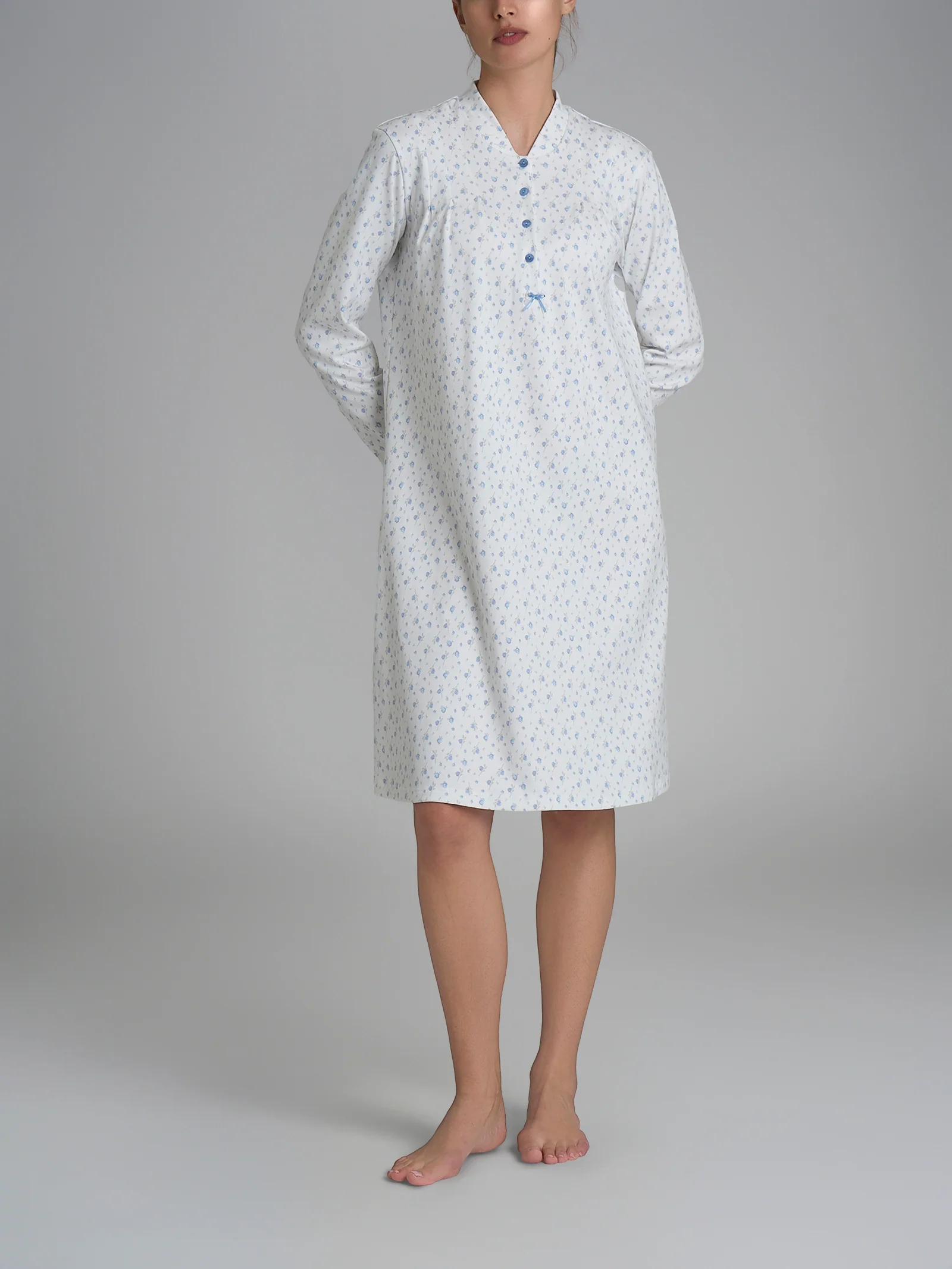 Camicia da notte con pieghe in Interlock di cotone 56-60 - Fant. Eventide