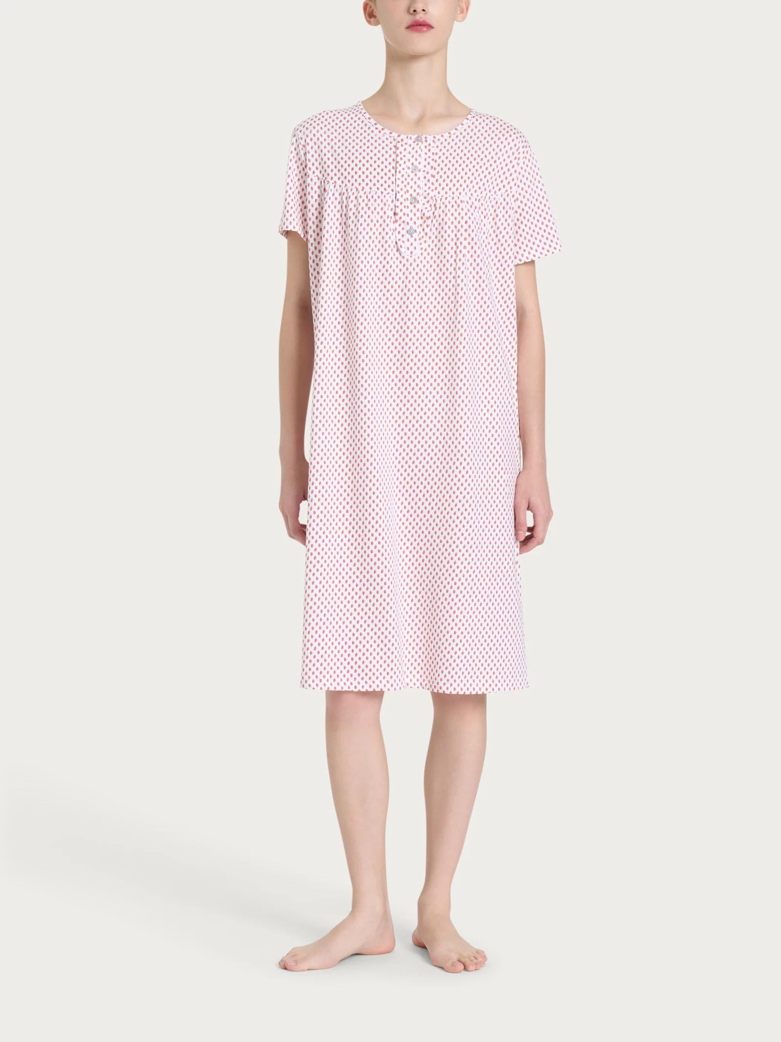 Camicia da notte con rouche in Jersey di cotone - Fant.Bianco