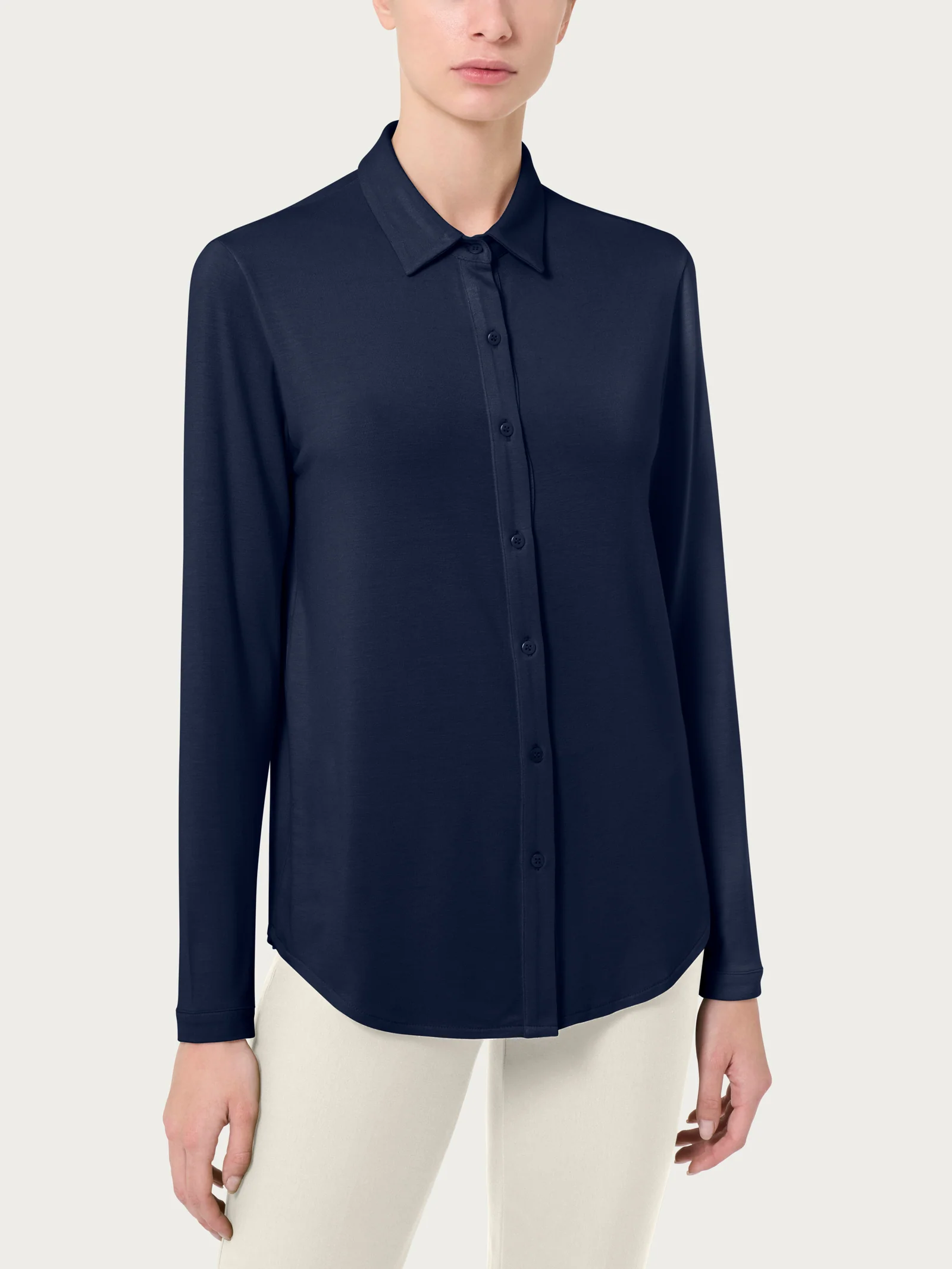 Camicia in Eco Viscosa - Bleu