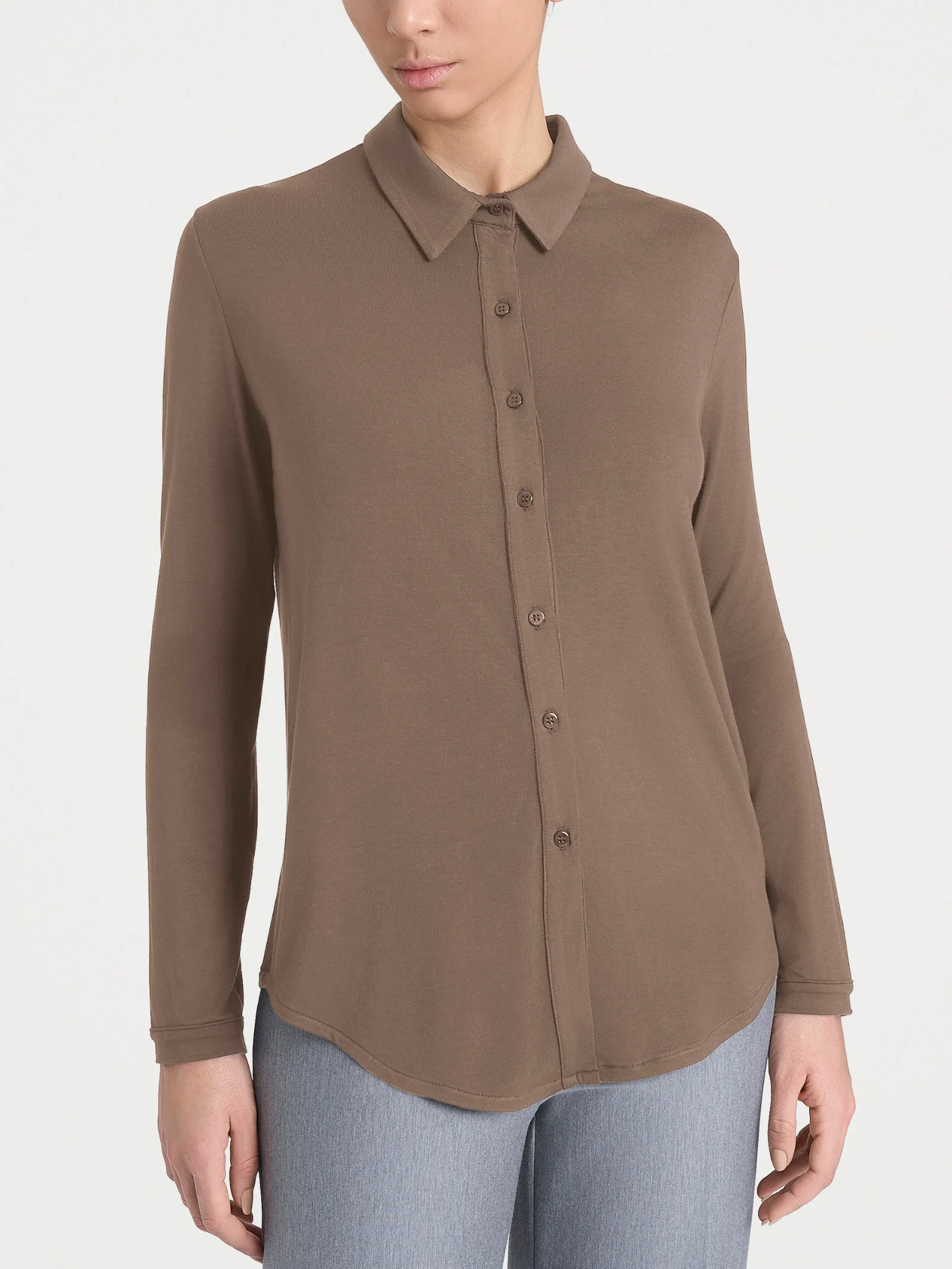Camicia in Eco Viscosa - Pine Bark