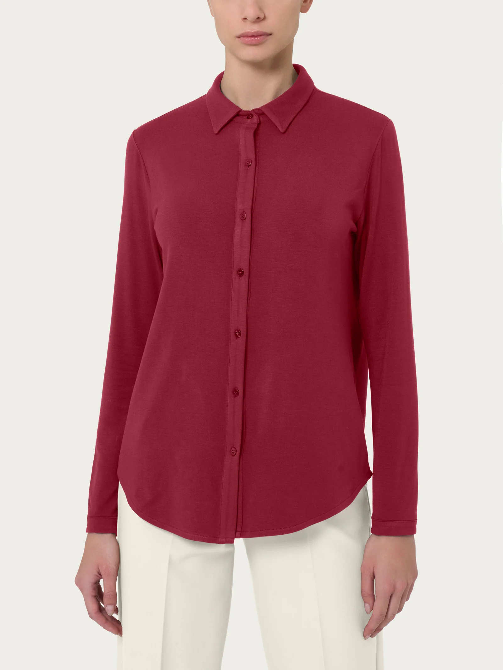 Camicia in Eco Viscosa - Tibetan Red