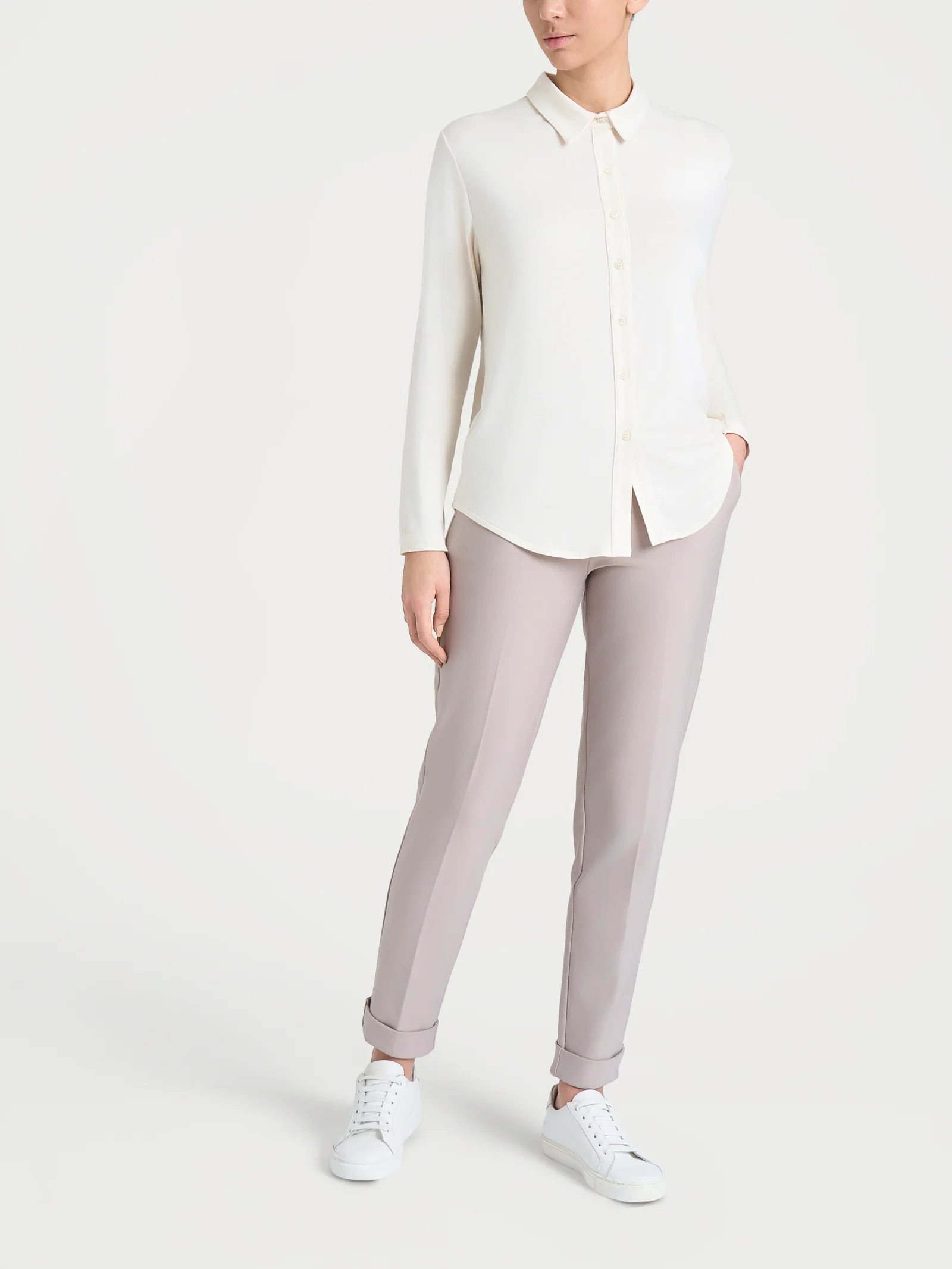 Camicia in Eco Viscosa - Salsa - Image 4