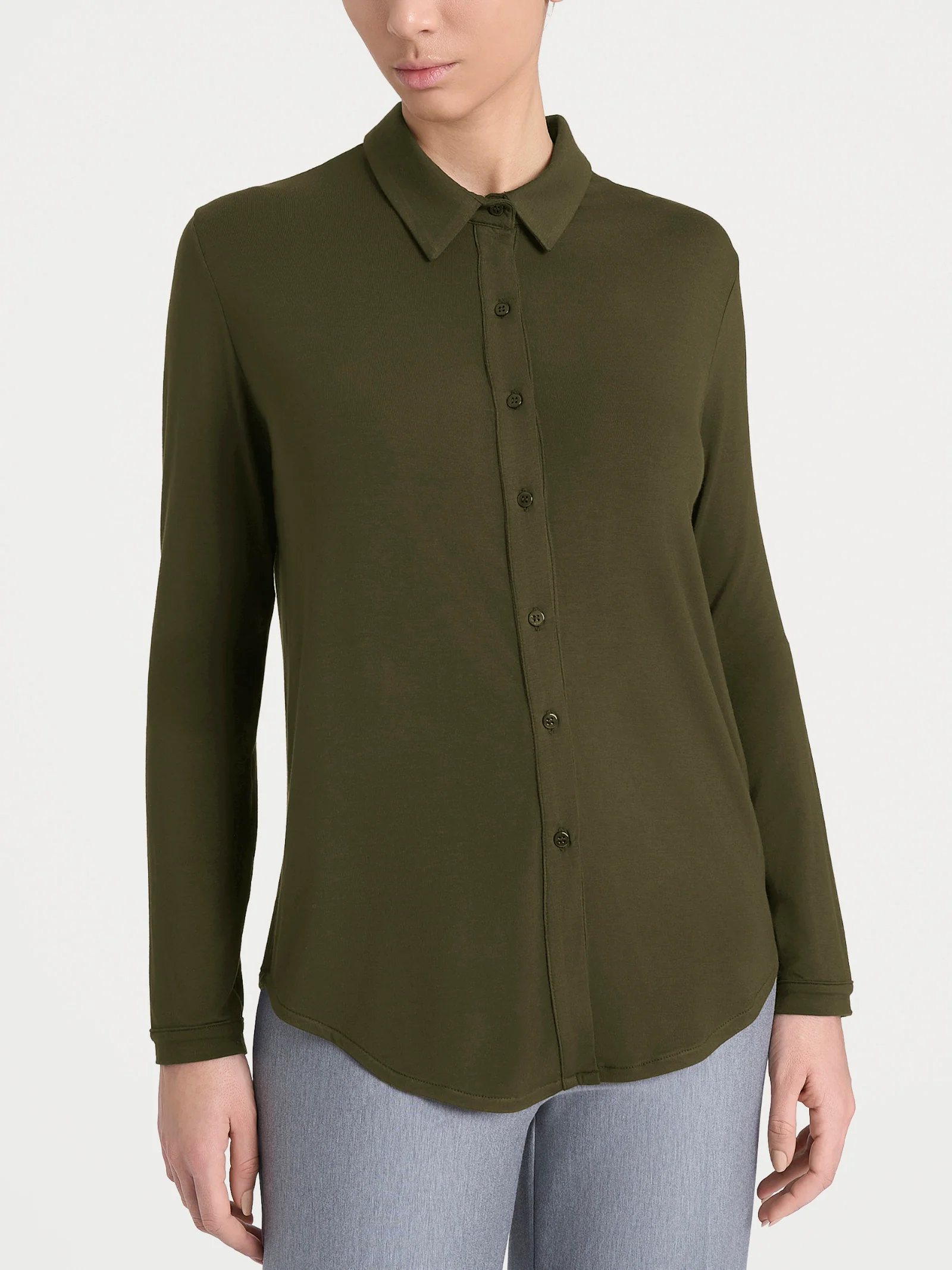 Camicia in Eco Viscosa - Dark Olive