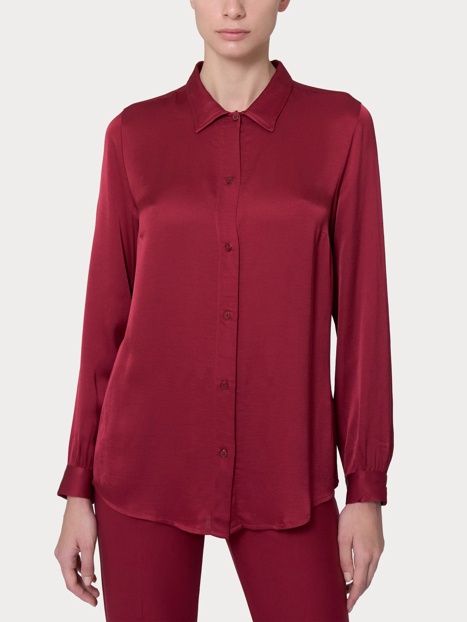 Camicia in EcoSeta - Tibetan Red