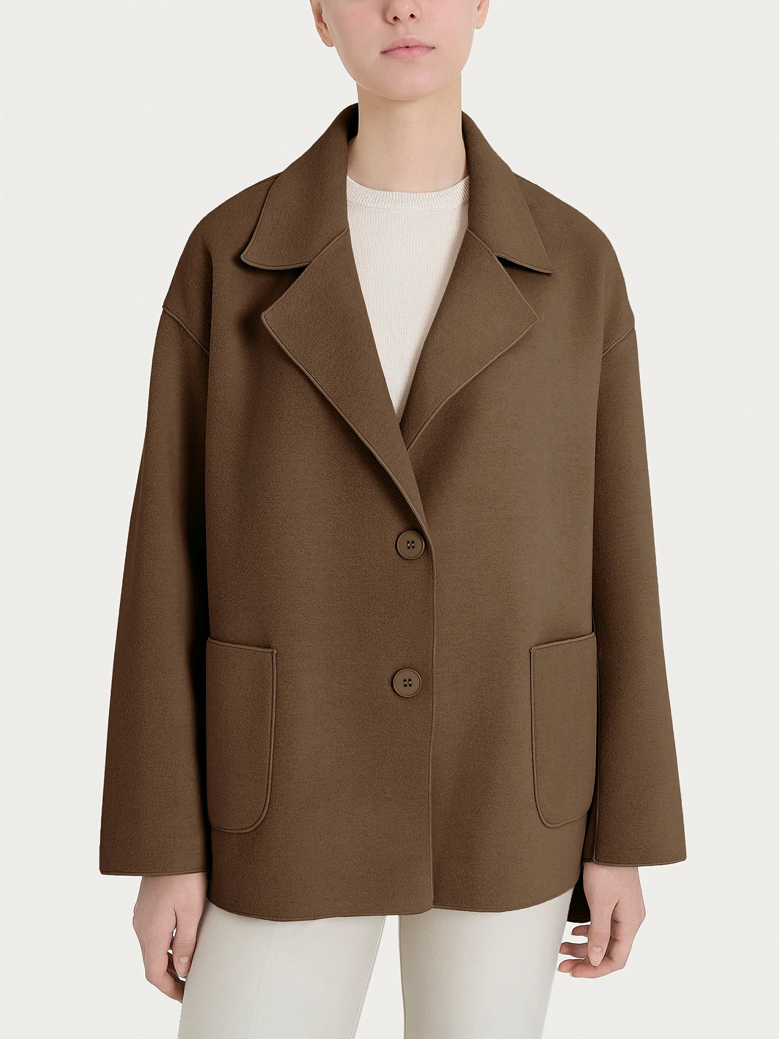 Cappotto caban in Vegan Wool - Rain Drum