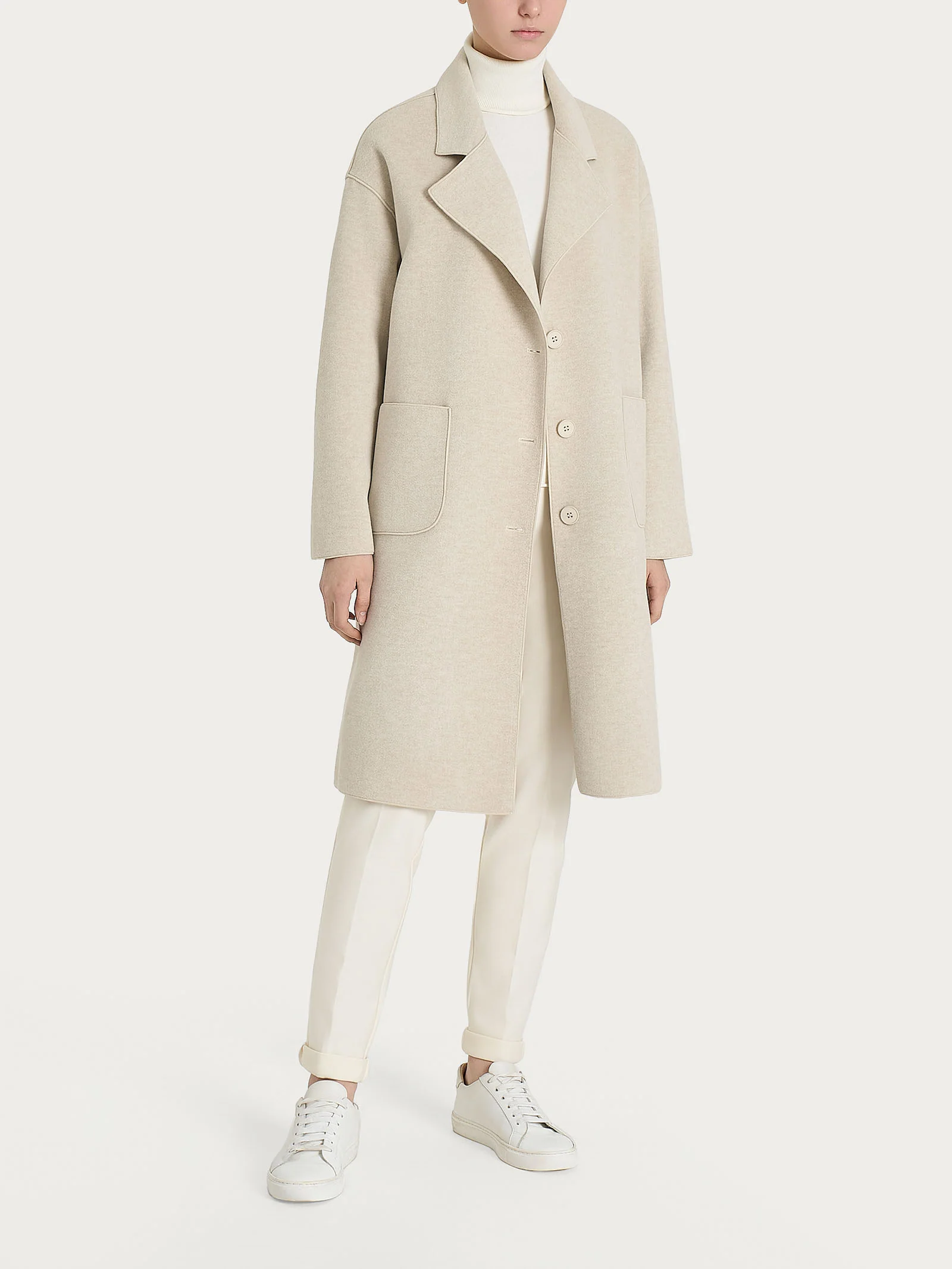 Cappotto con bottoni in Vegan Wool - CHAMPIGNON MEL. - Image 4