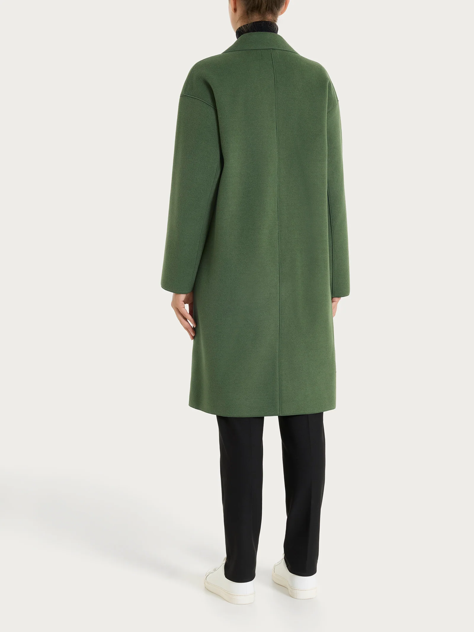 Cappotto con bottoni in Vegan Wool - Bronze Green - Image 2