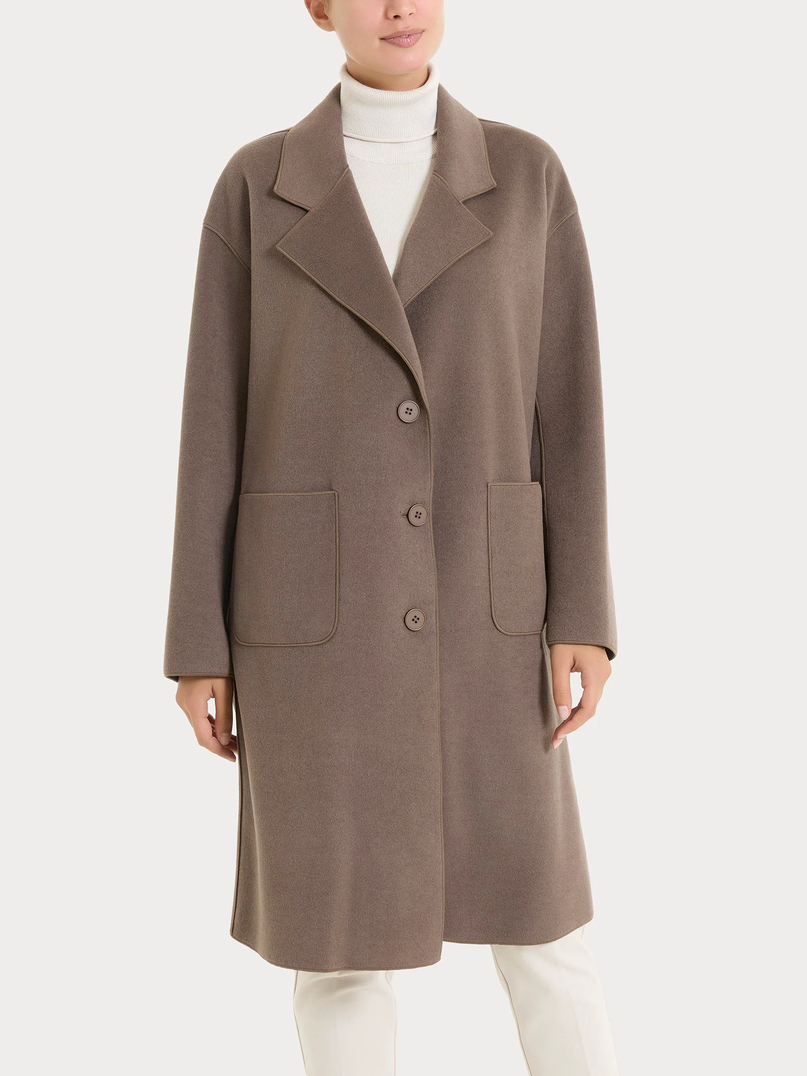 Cappotto con bottoni in Vegan Wool - Rain Drum