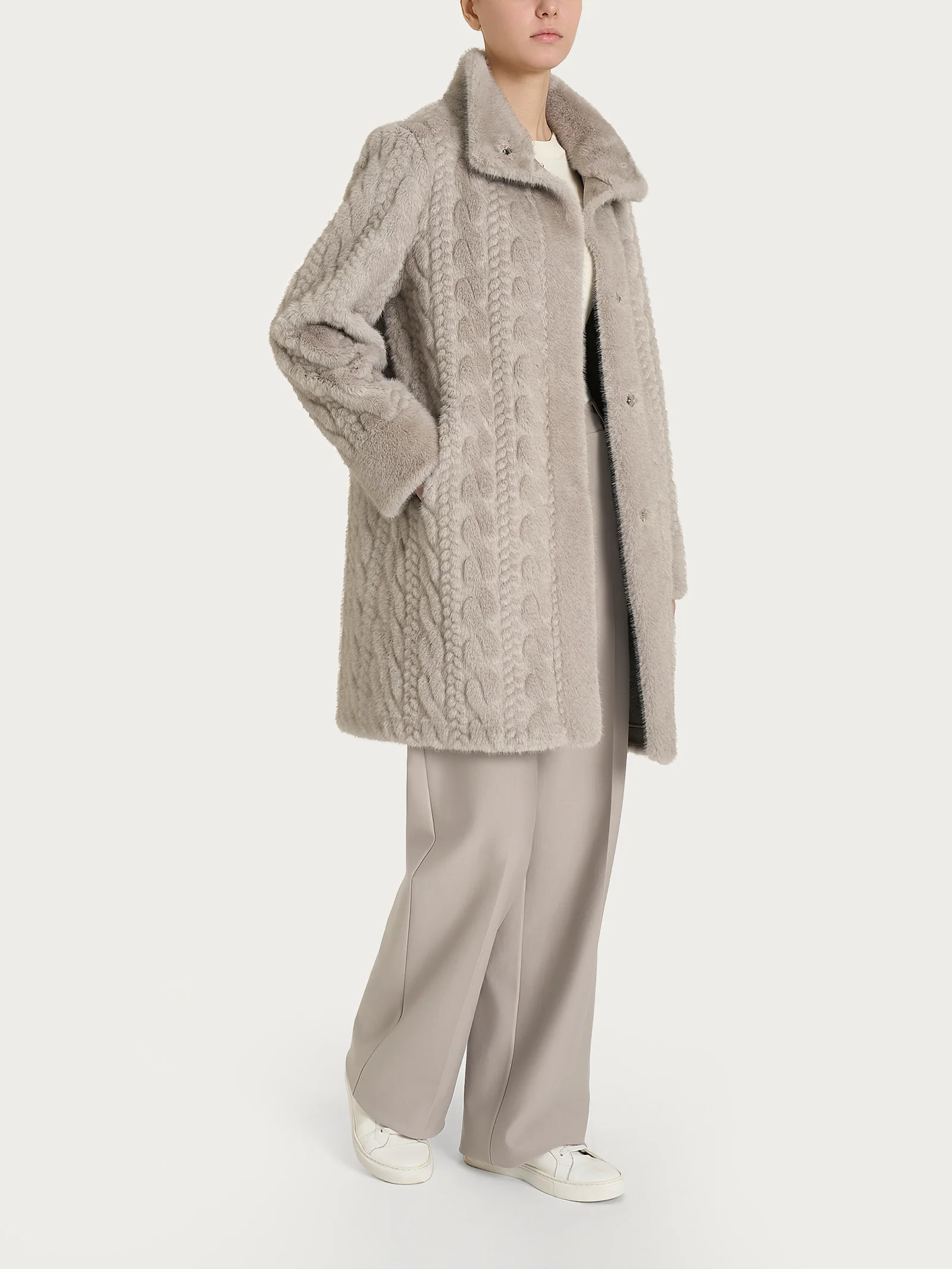 Cappotto double-face in Vegan Fur - String - Image 8