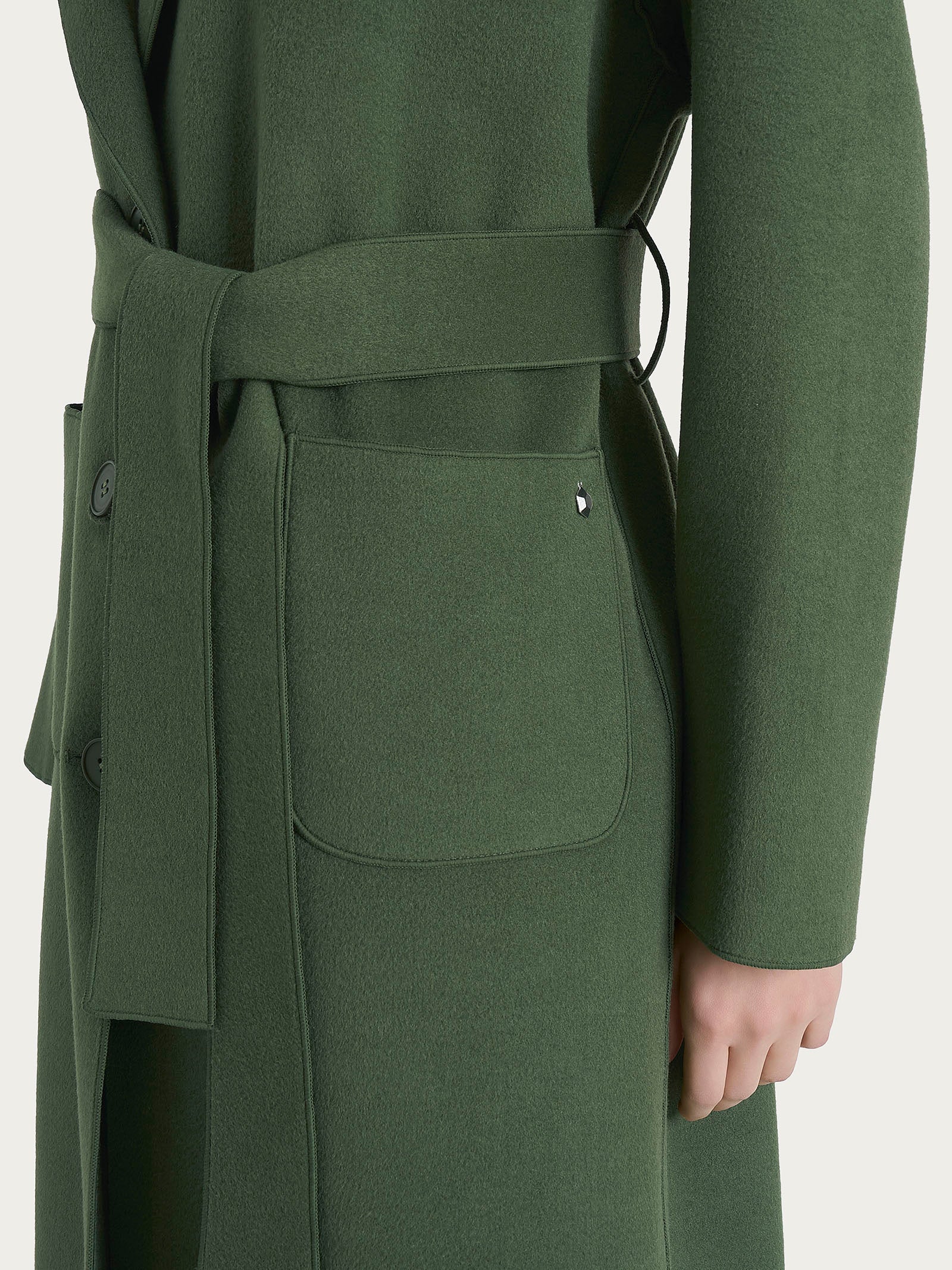 Cappotto lungo in Vegan Wool - Bronze Green - Image 3
