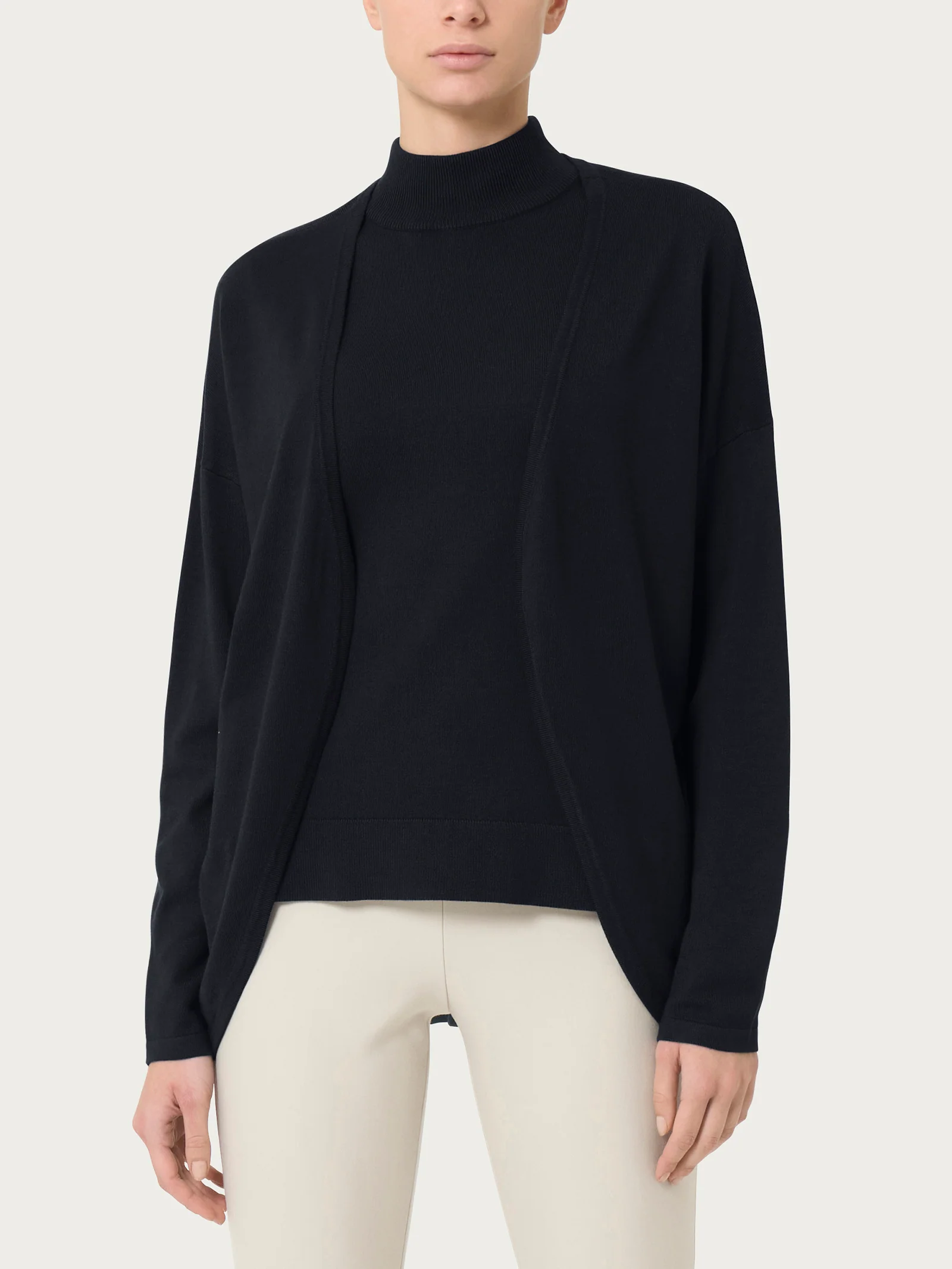 Cardigan aperto Four Seasons - Nero