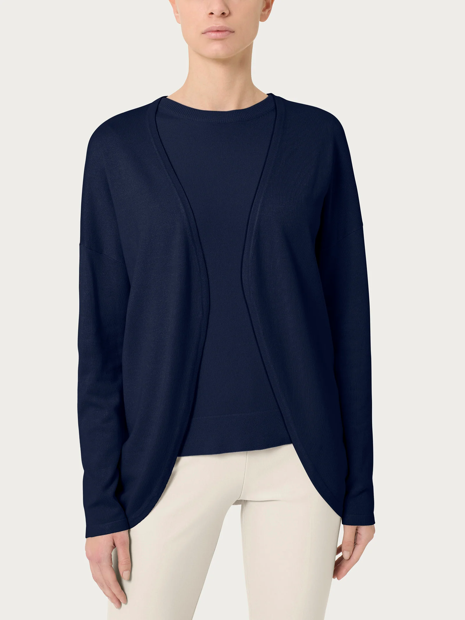 Cardigan aperto Four Seasons - Bleu