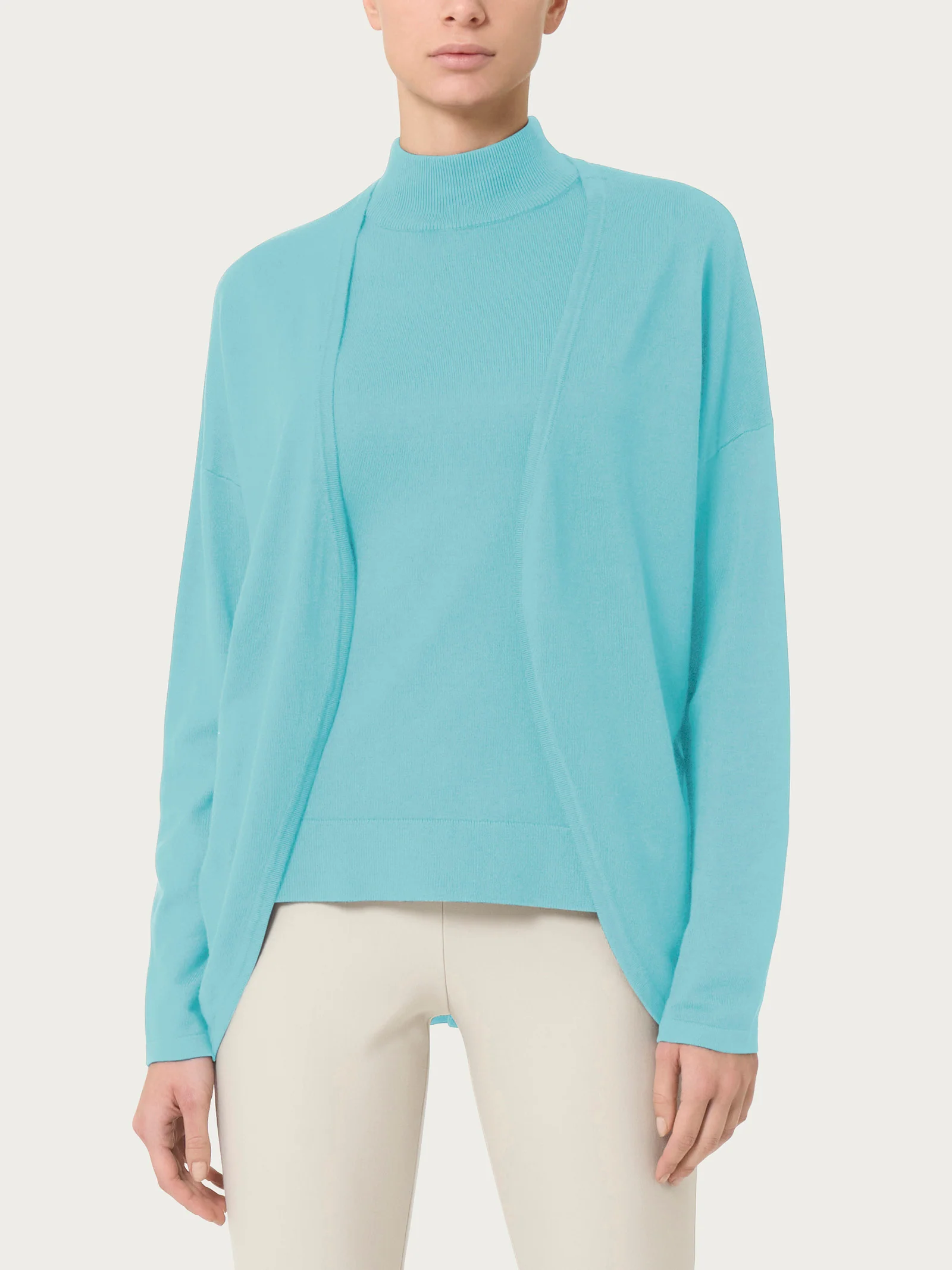 Cardigan aperto Four Seasons - Nile Blue