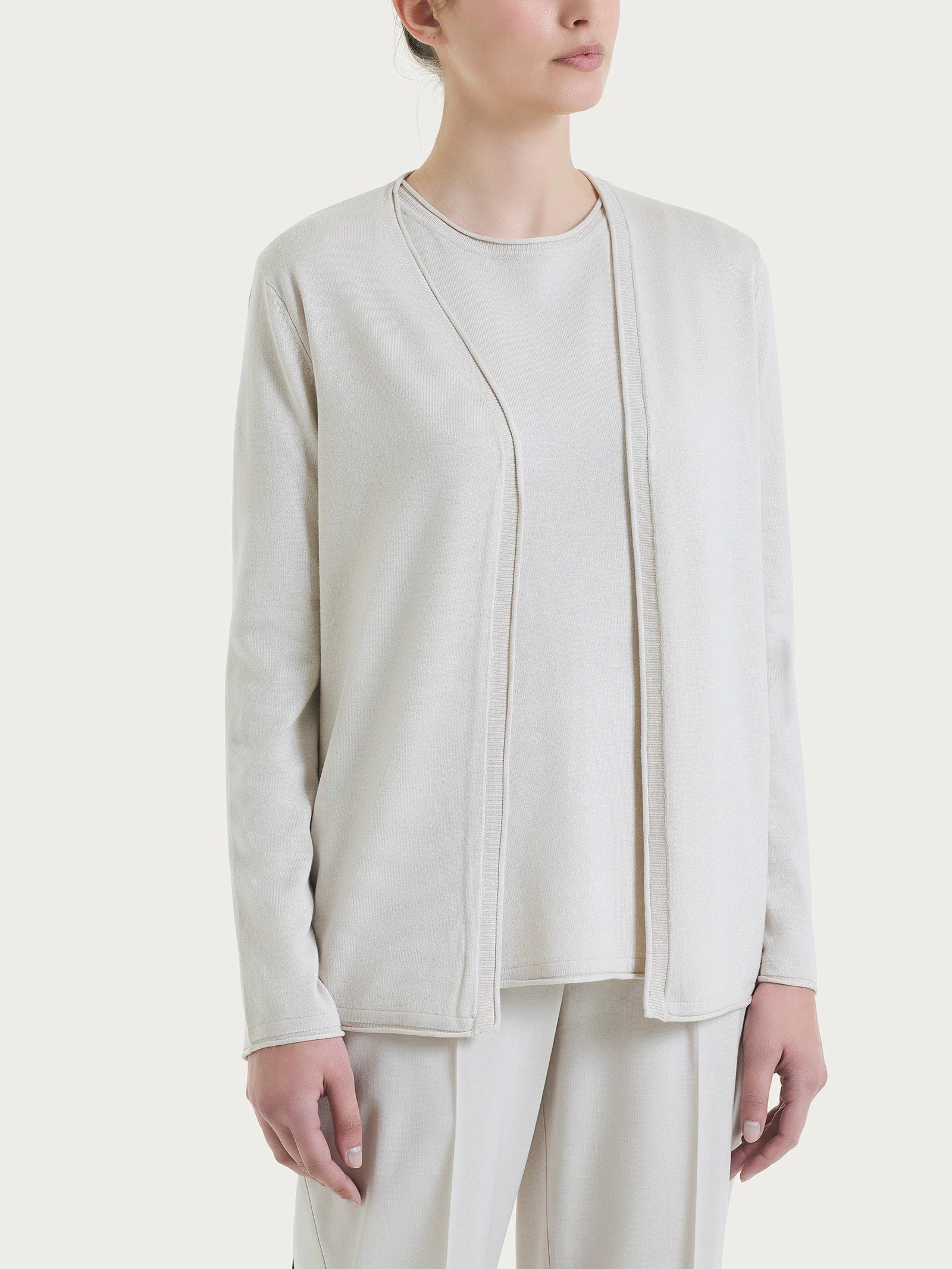 Cardigan aperto in Summertime - Champignon