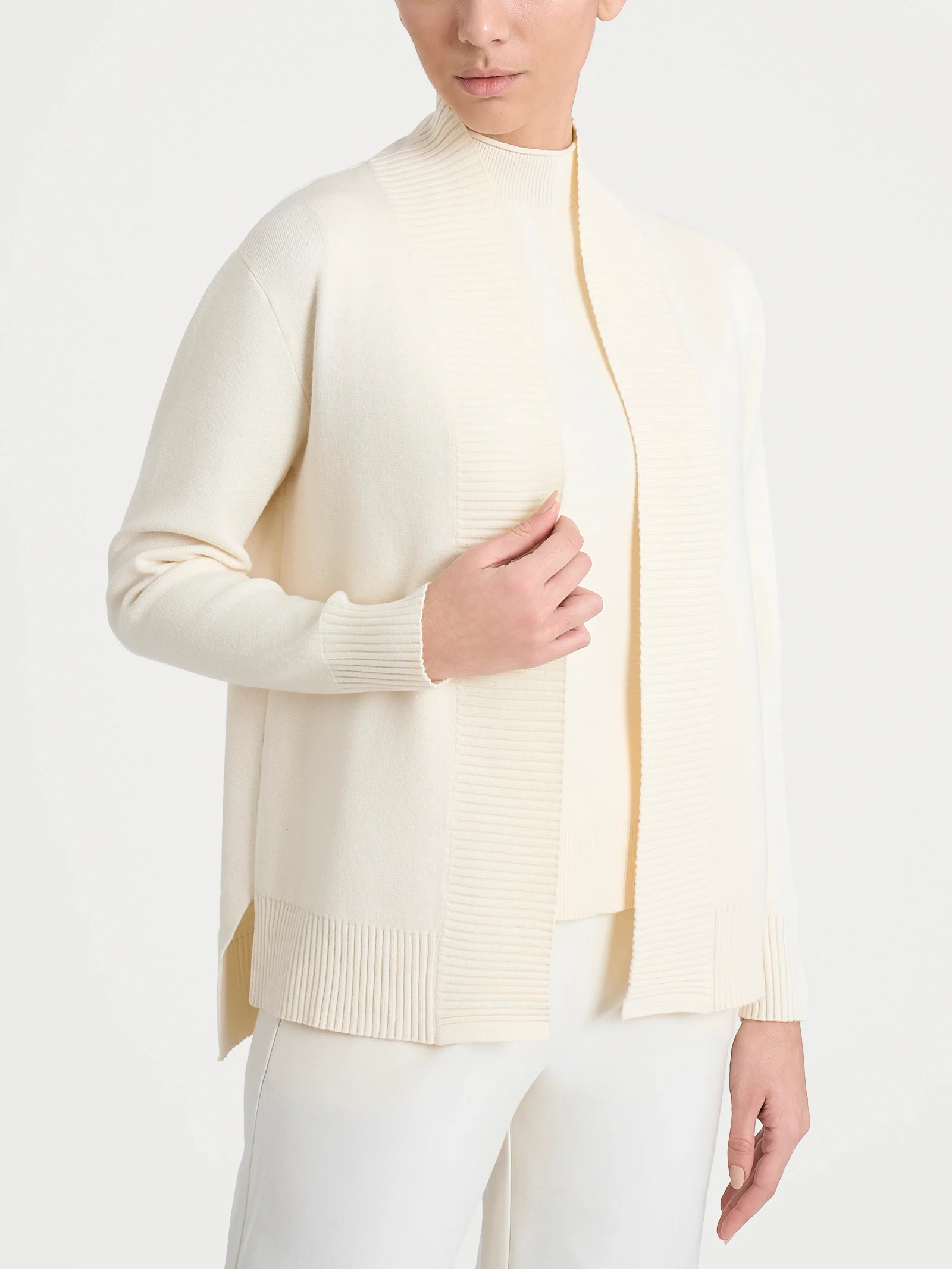 Cardigan aperto in Super Soft  - Avorio