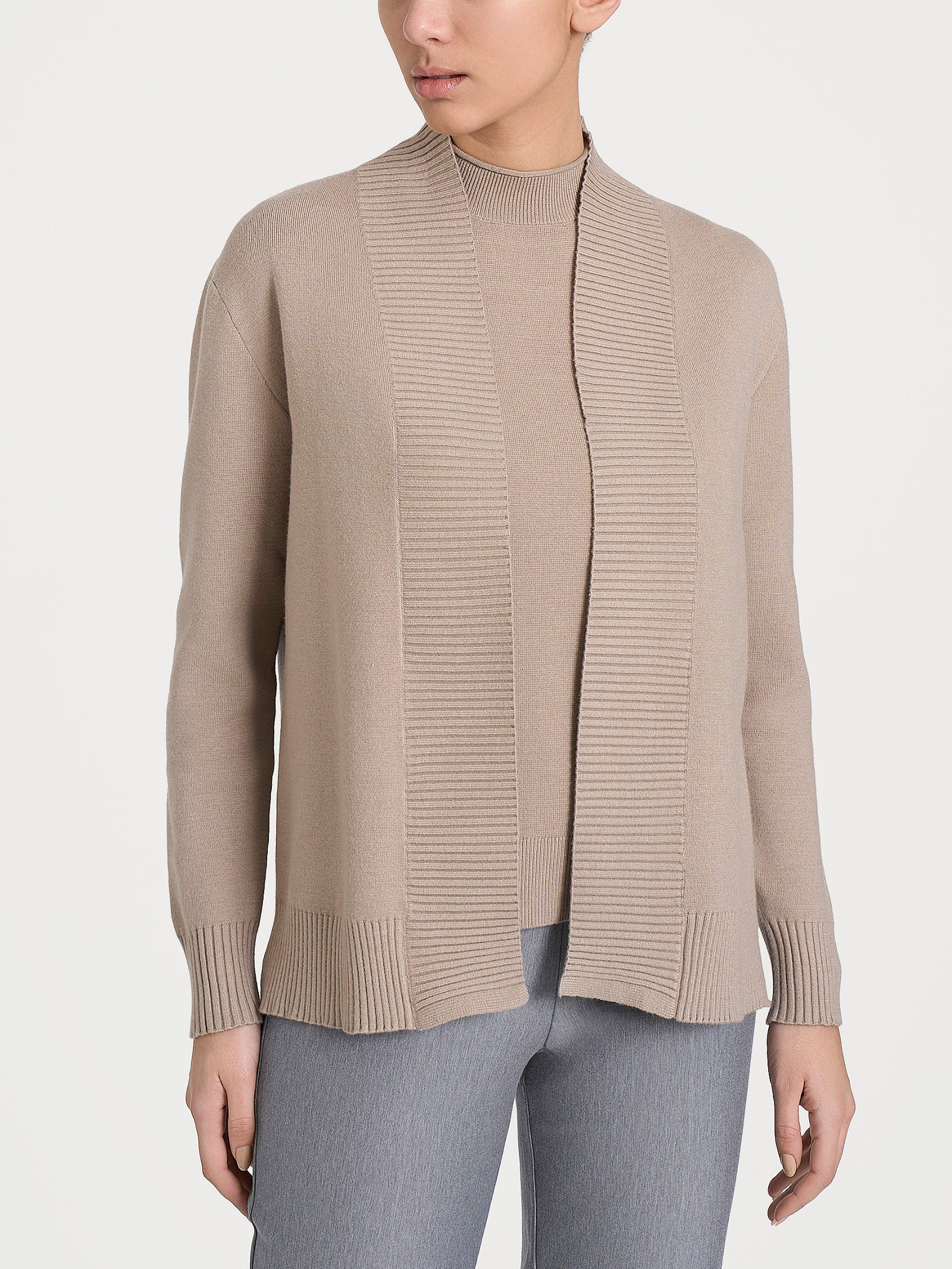 Cardigan aperto in Super Soft  - Cammello