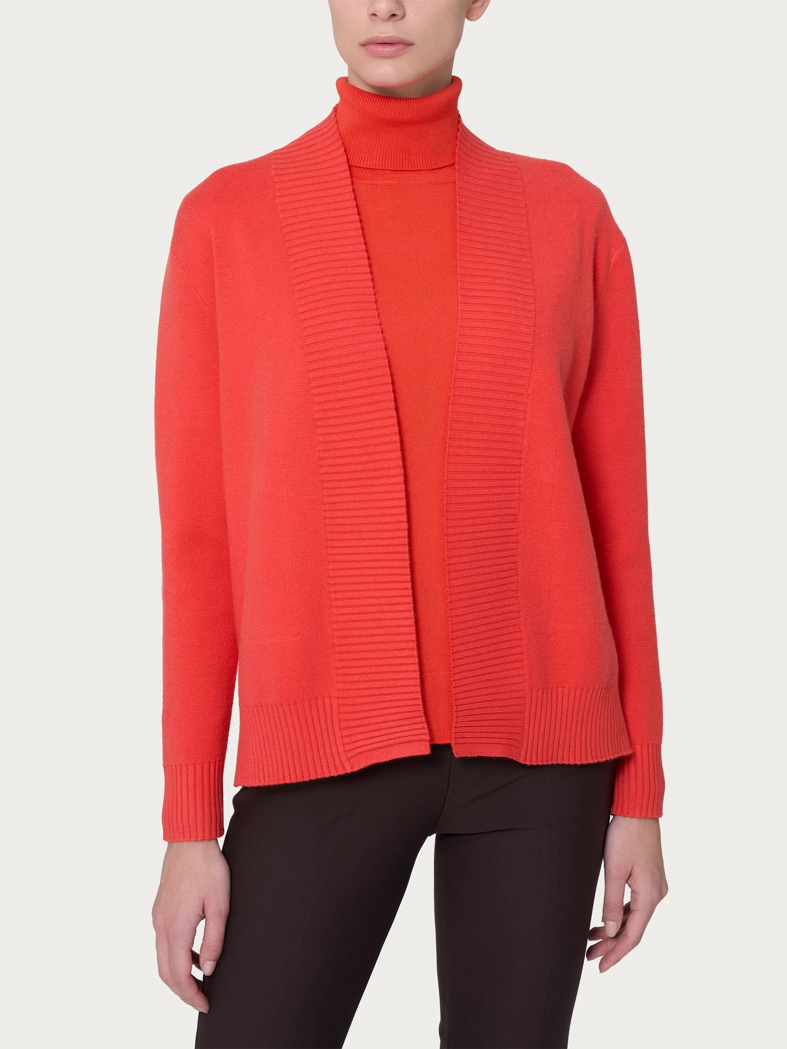 Cardigan aperto in Super Soft - Cayenne