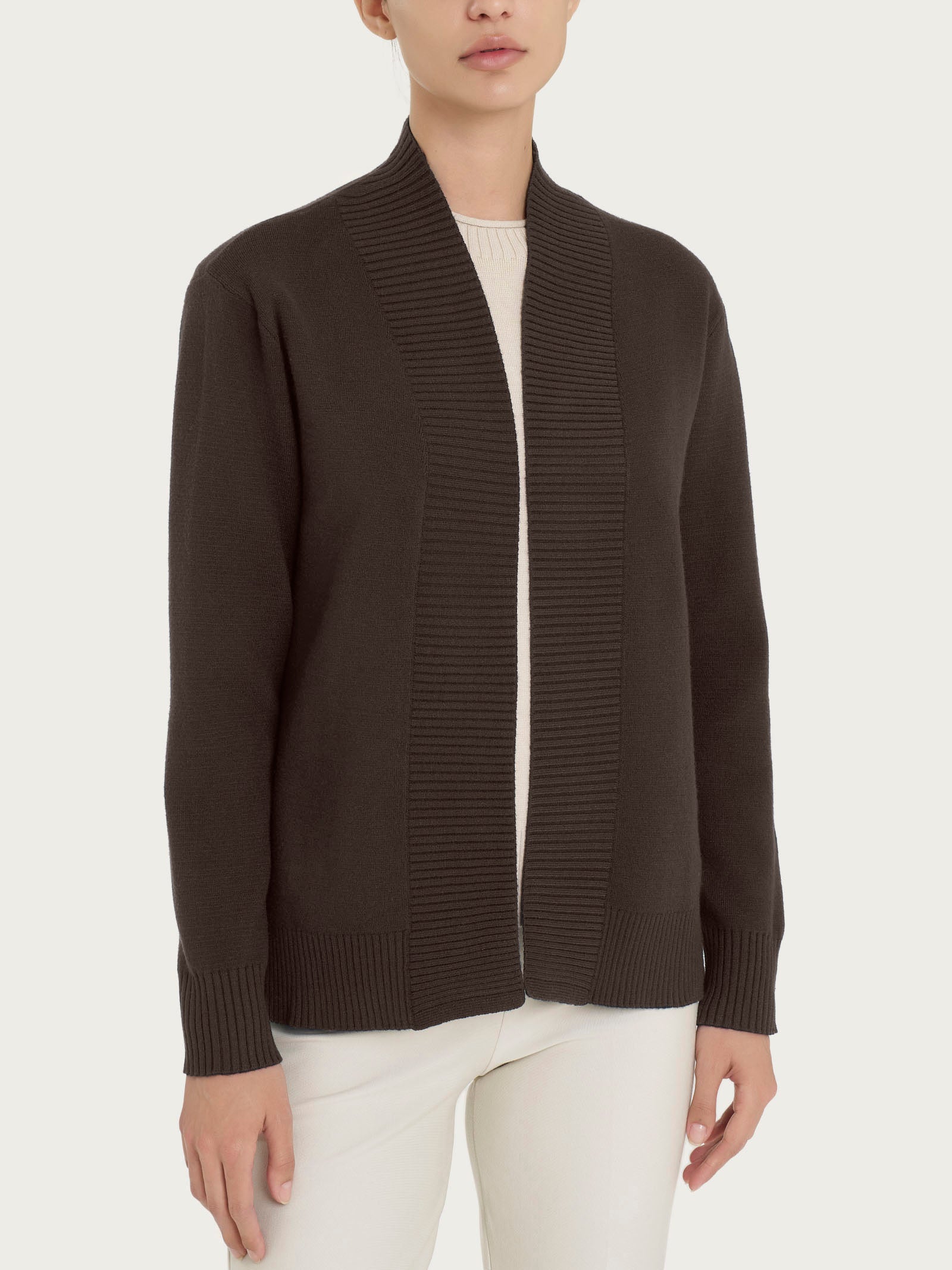 Cardigan aperto in Super Soft - Chocolate Torte