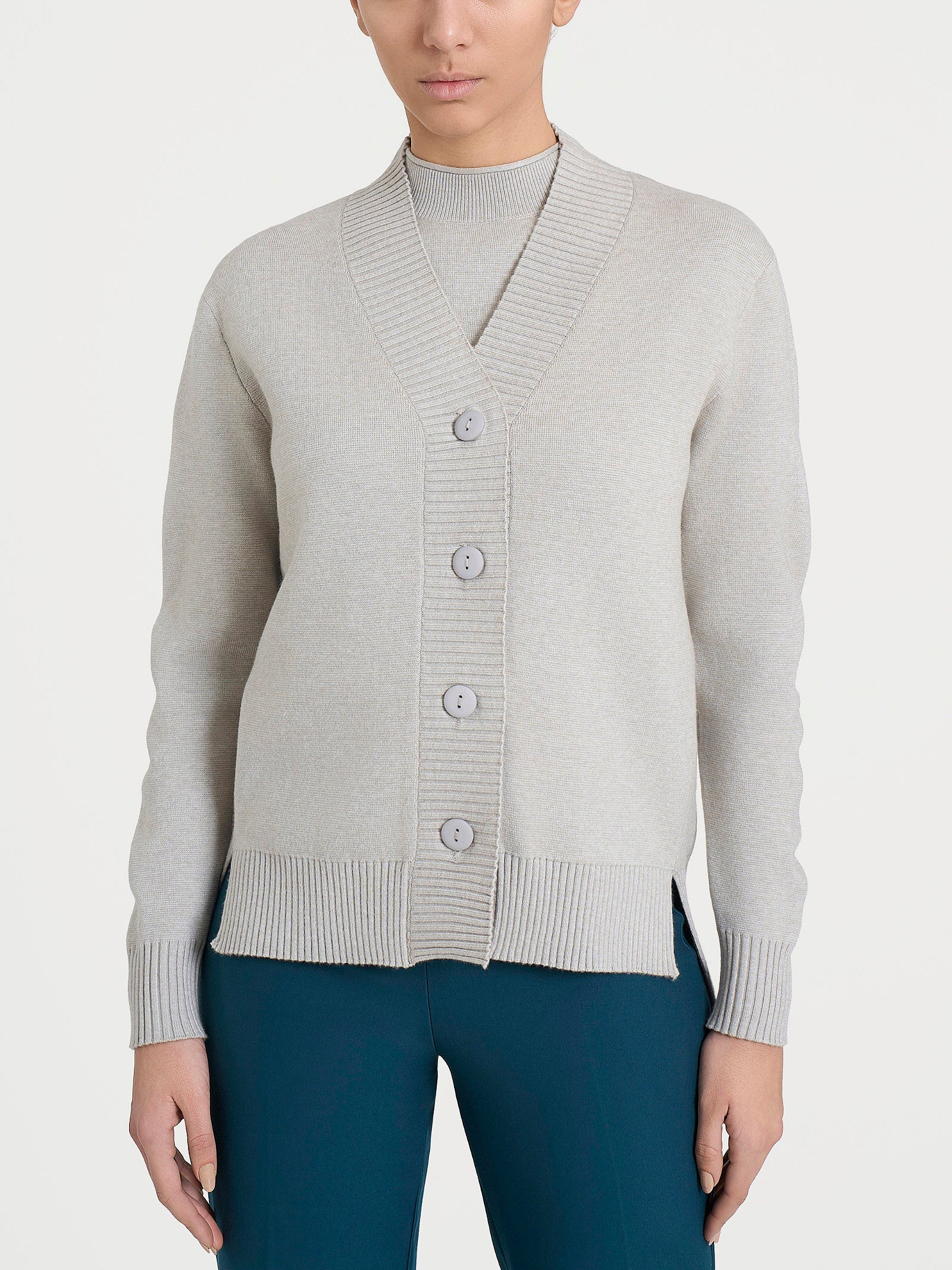 Cardigan asimmetrico con bottoni in Super Soft - CHAMPIGNON MEL.