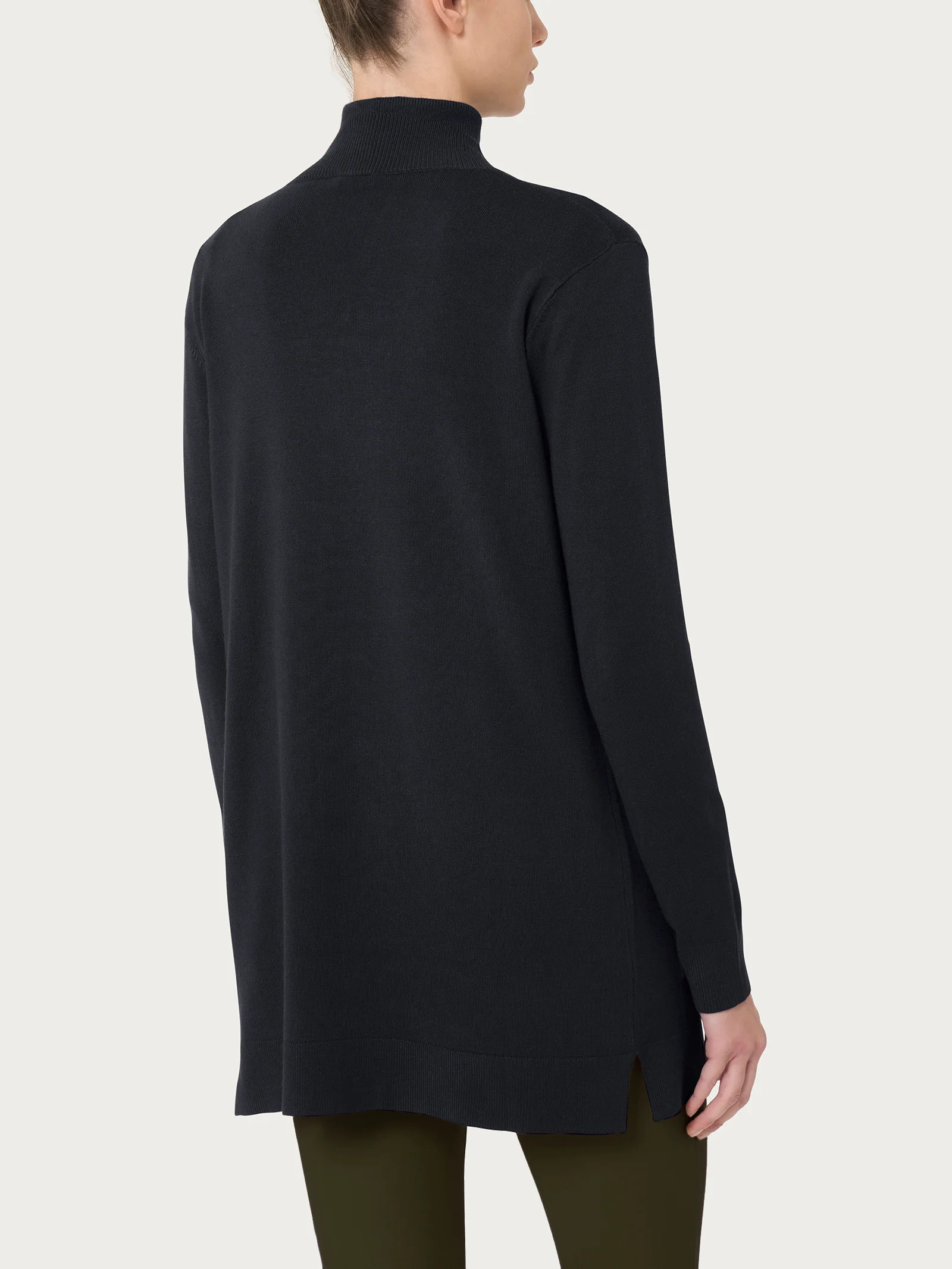 Cardigan con bottoni Four Seasons - Nero - Image 2
