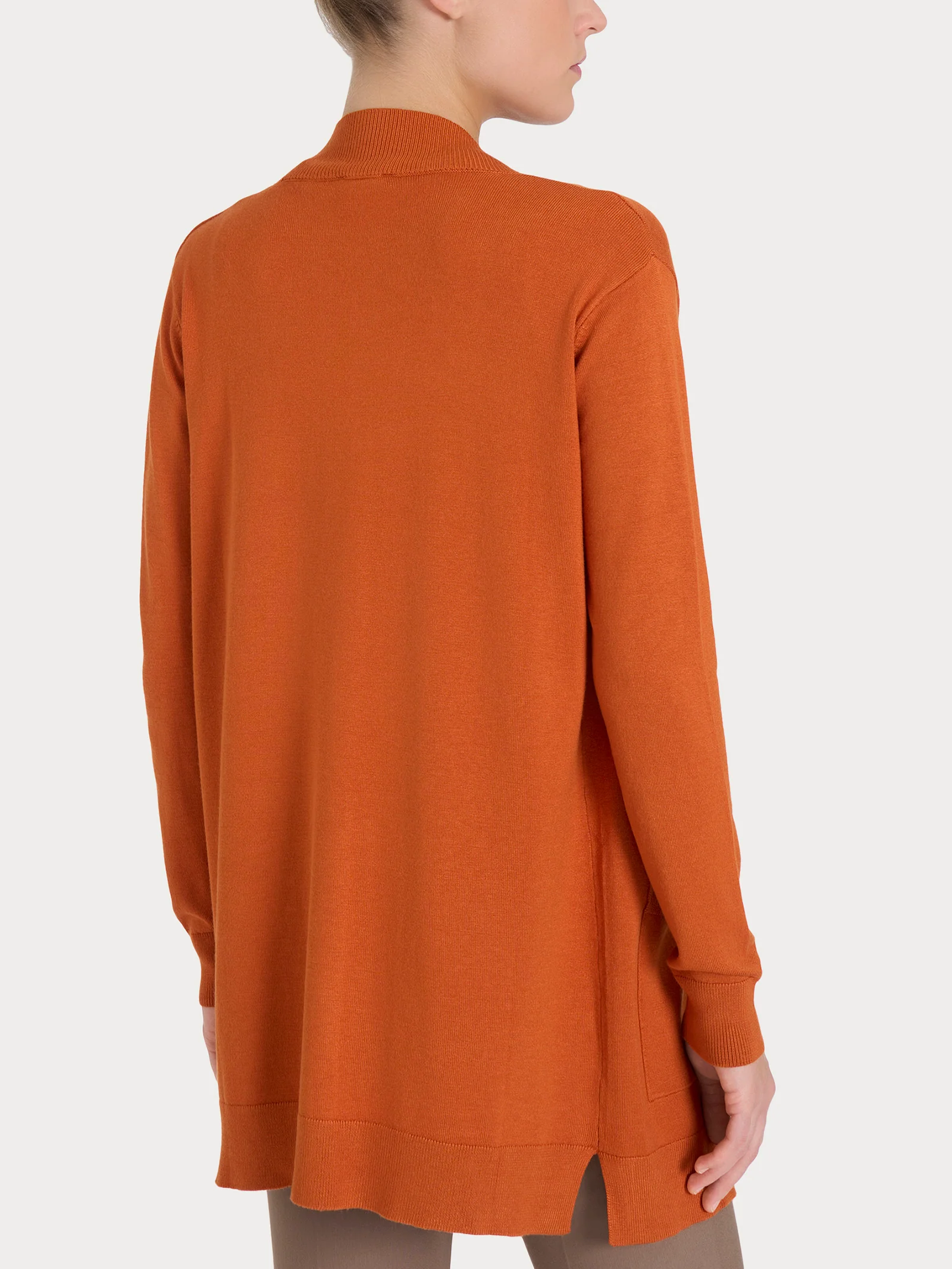 Cardigan con bottoni Four Seasons - Rust - Image 2
