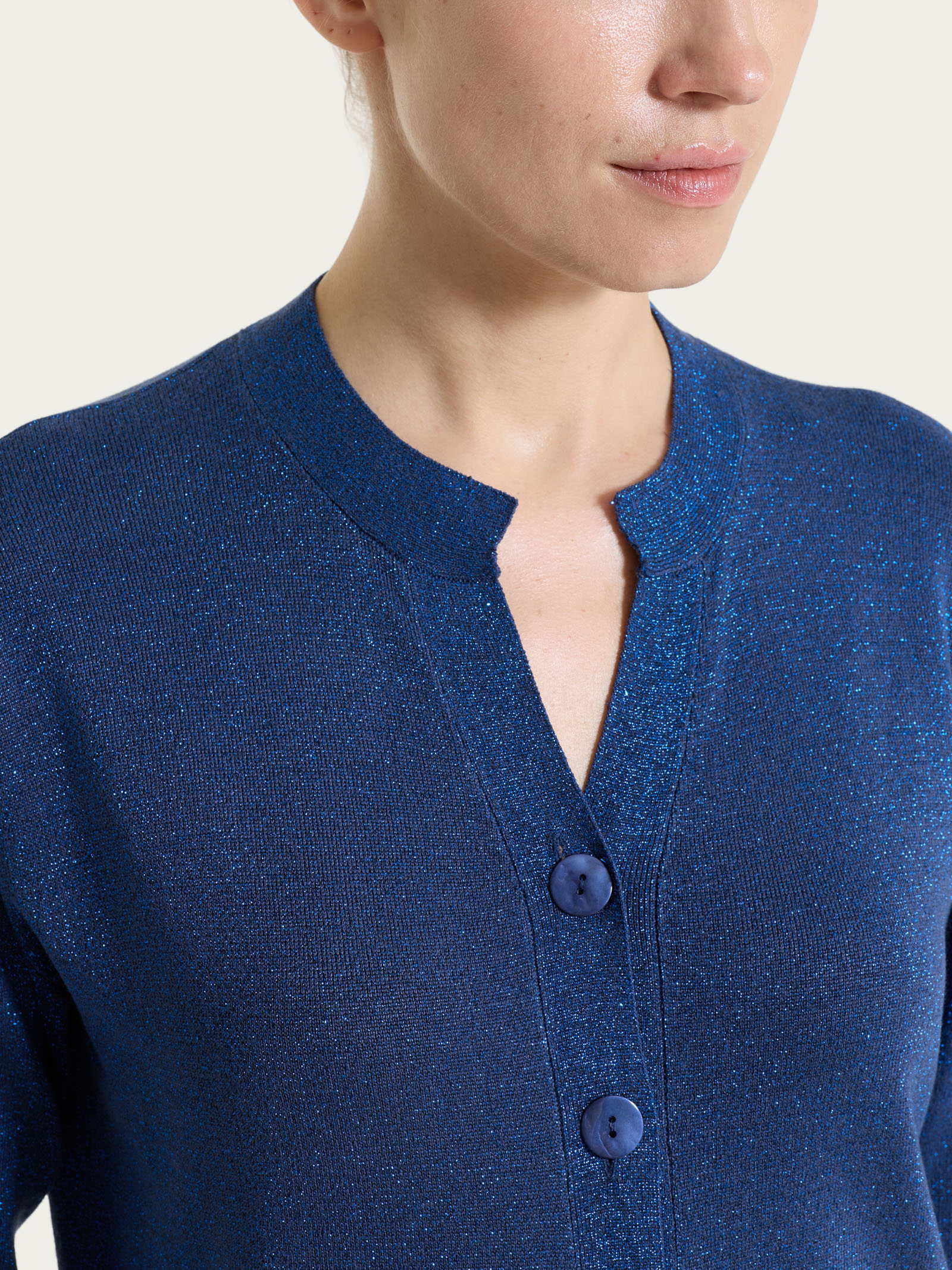 Cardigan con bottoni in Lurex Summertime - Oceana - Image 3