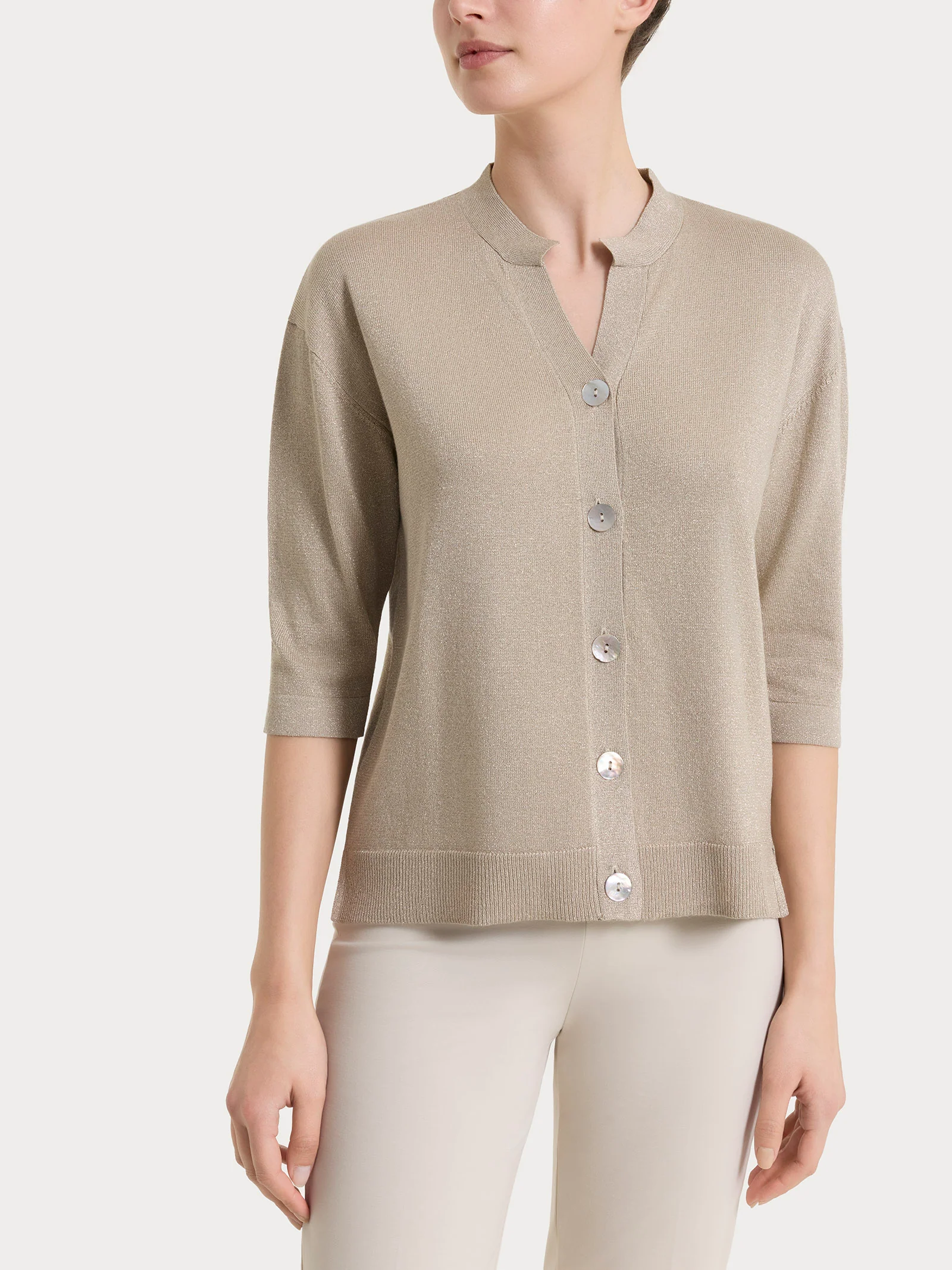 Cardigan con bottoni in Lurex Summertime - Crockery