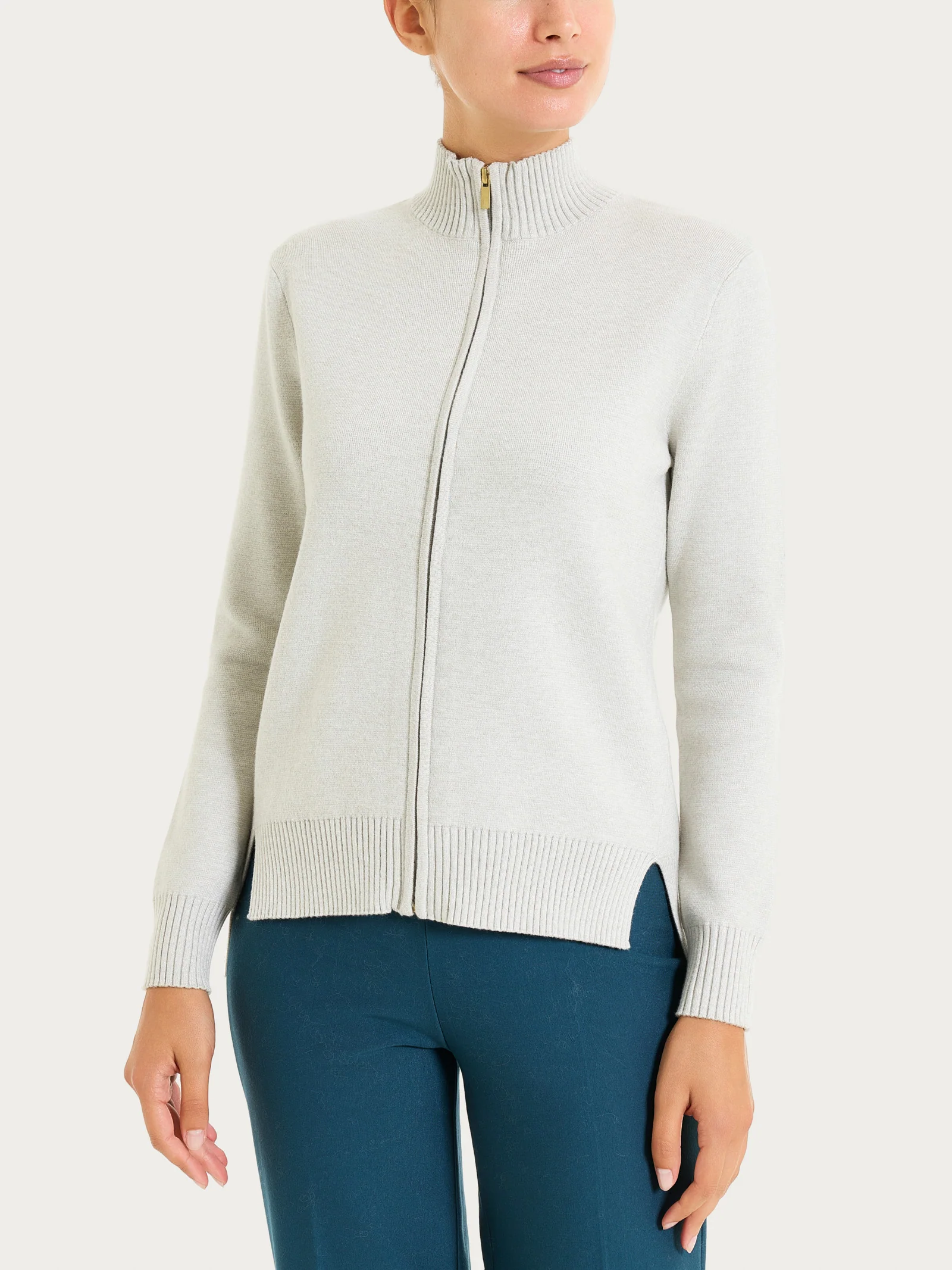 Cardigan con zip asimmetrico in Super soft - CHAMPIGNON MEL.