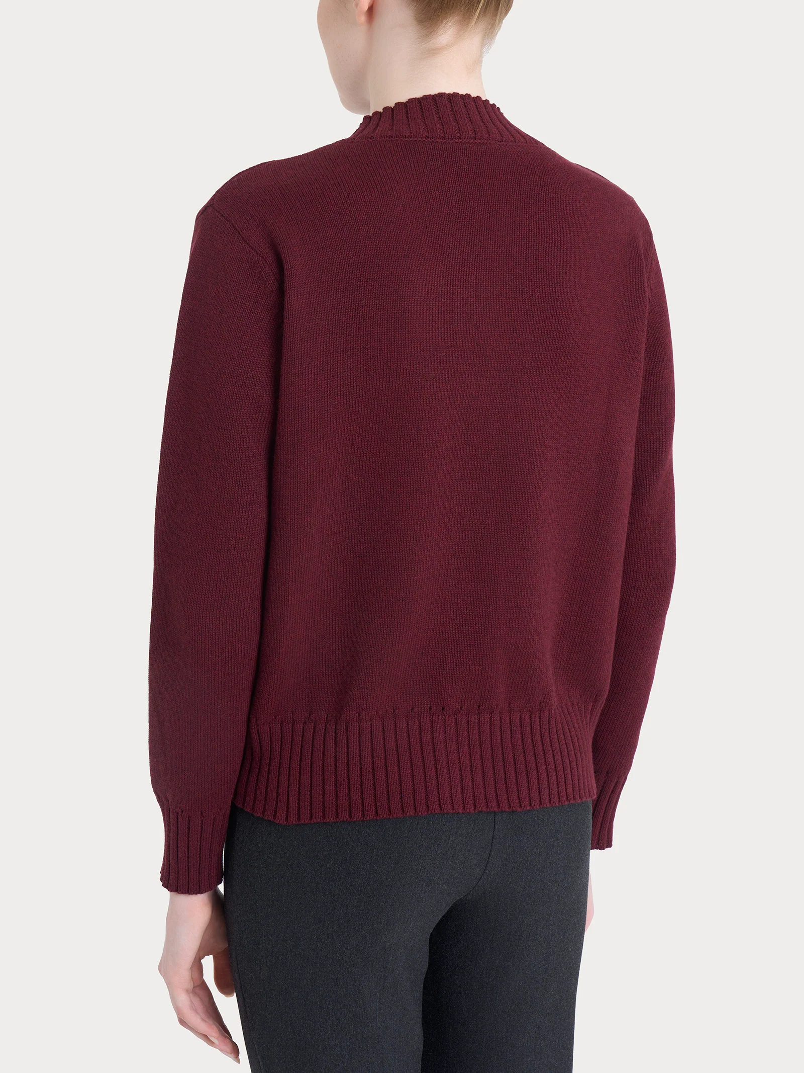 Cardigan corto con bottoni in Winter Cotton  - Fig Mel. - Image 2