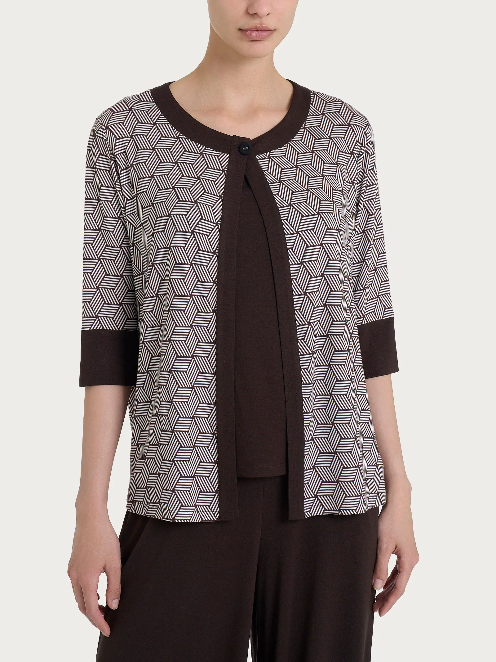 Cardigan corto con cubi in Viscosa Summer - Fant. Dawn Blue