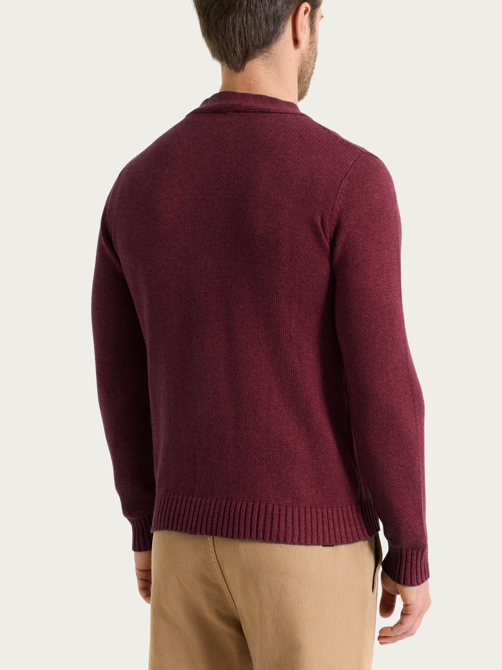Cardigan in Winter Cotton - Fig Mel. - Image 2