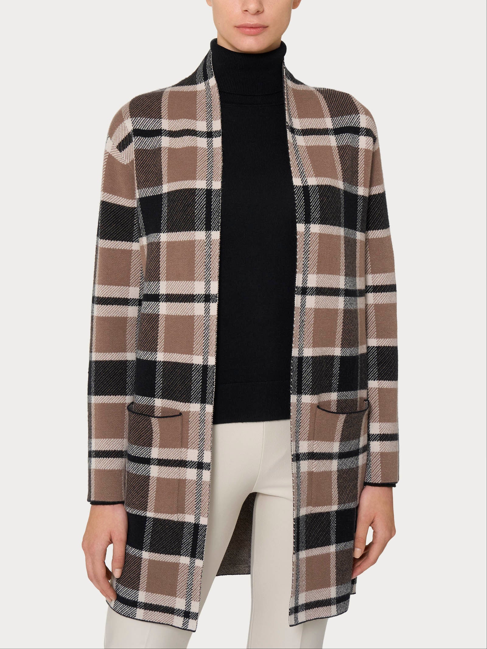 Cardigan lungo aperto in Super Soft - FANT.PINE BARK