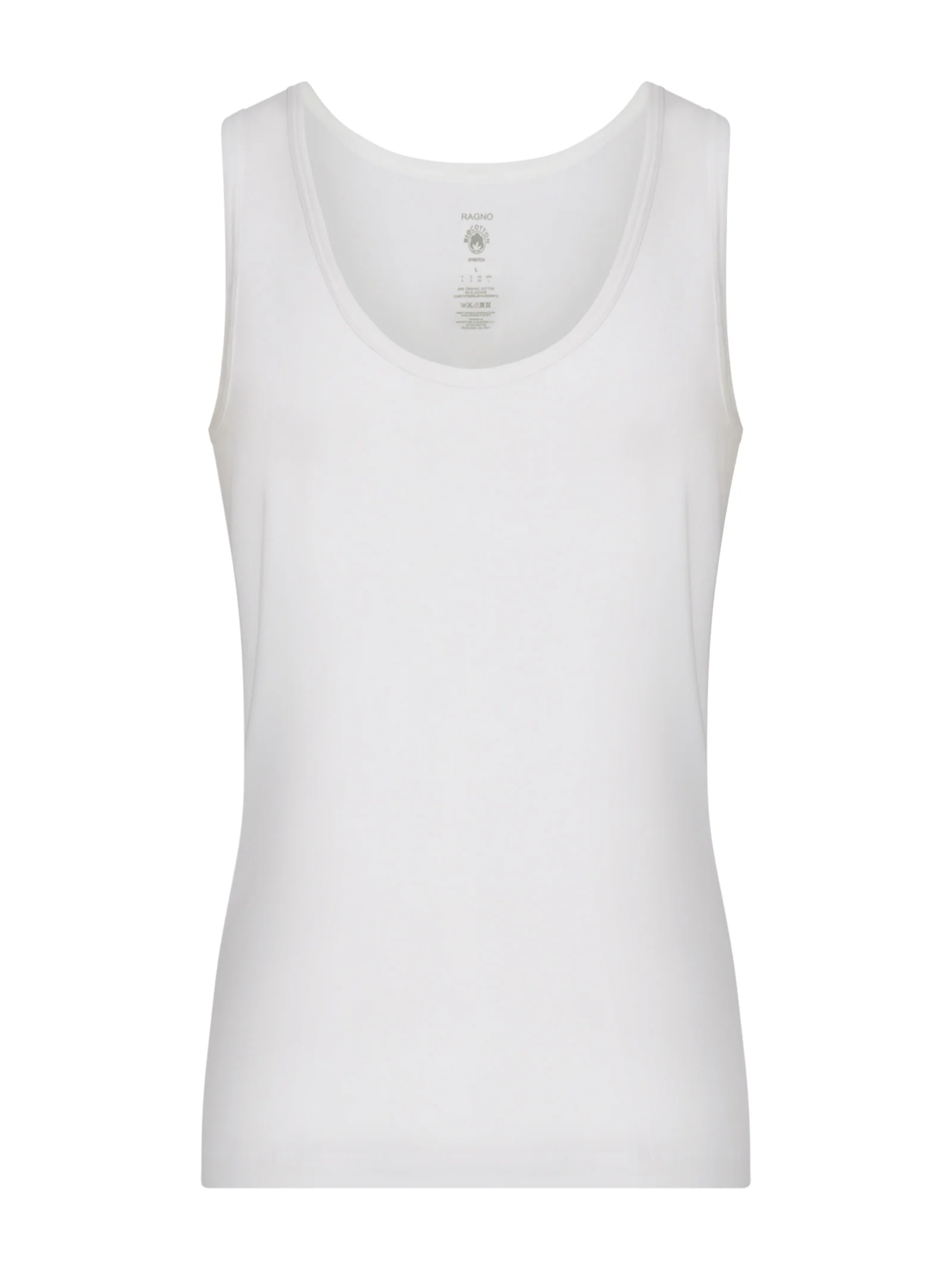 Comfort - Canottiera spalla larga in cotone elasticizzato - Bianco