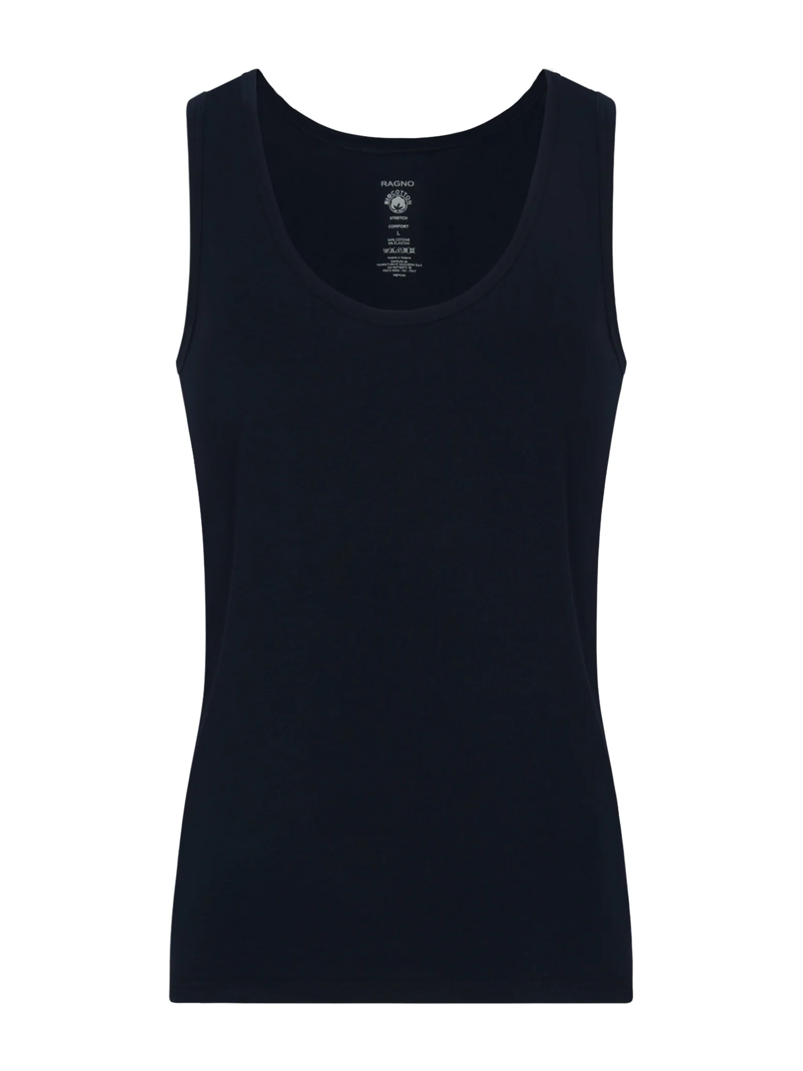 Comfort - Canottiera spalla larga in cotone elasticizzato - Bleu