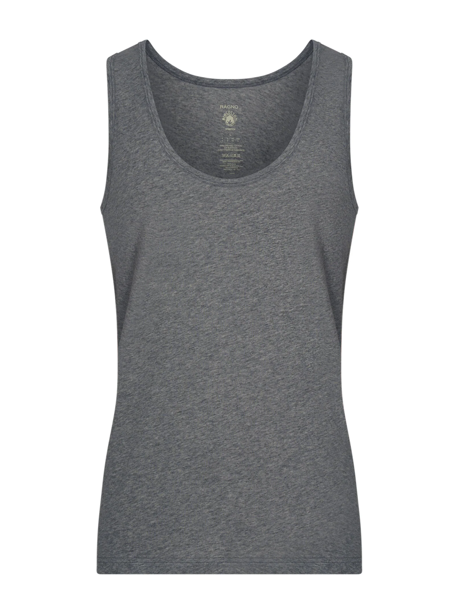Comfort - Canottiera spalla larga in cotone elasticizzato - Grigio Mel.