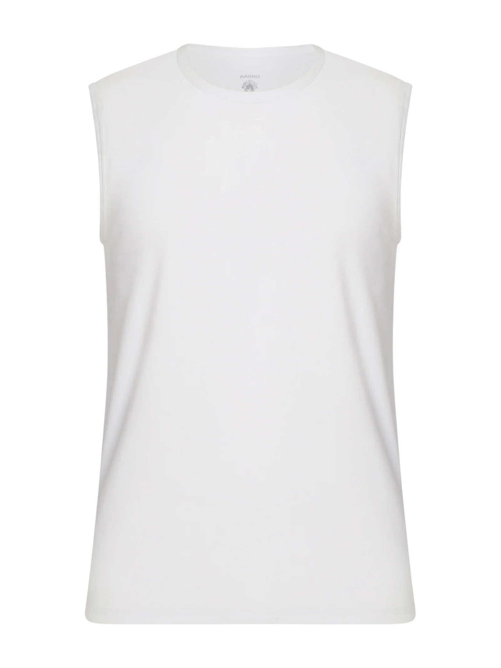 Comfort - Maglietta smanicata in cotone elasticizzato - Bianco