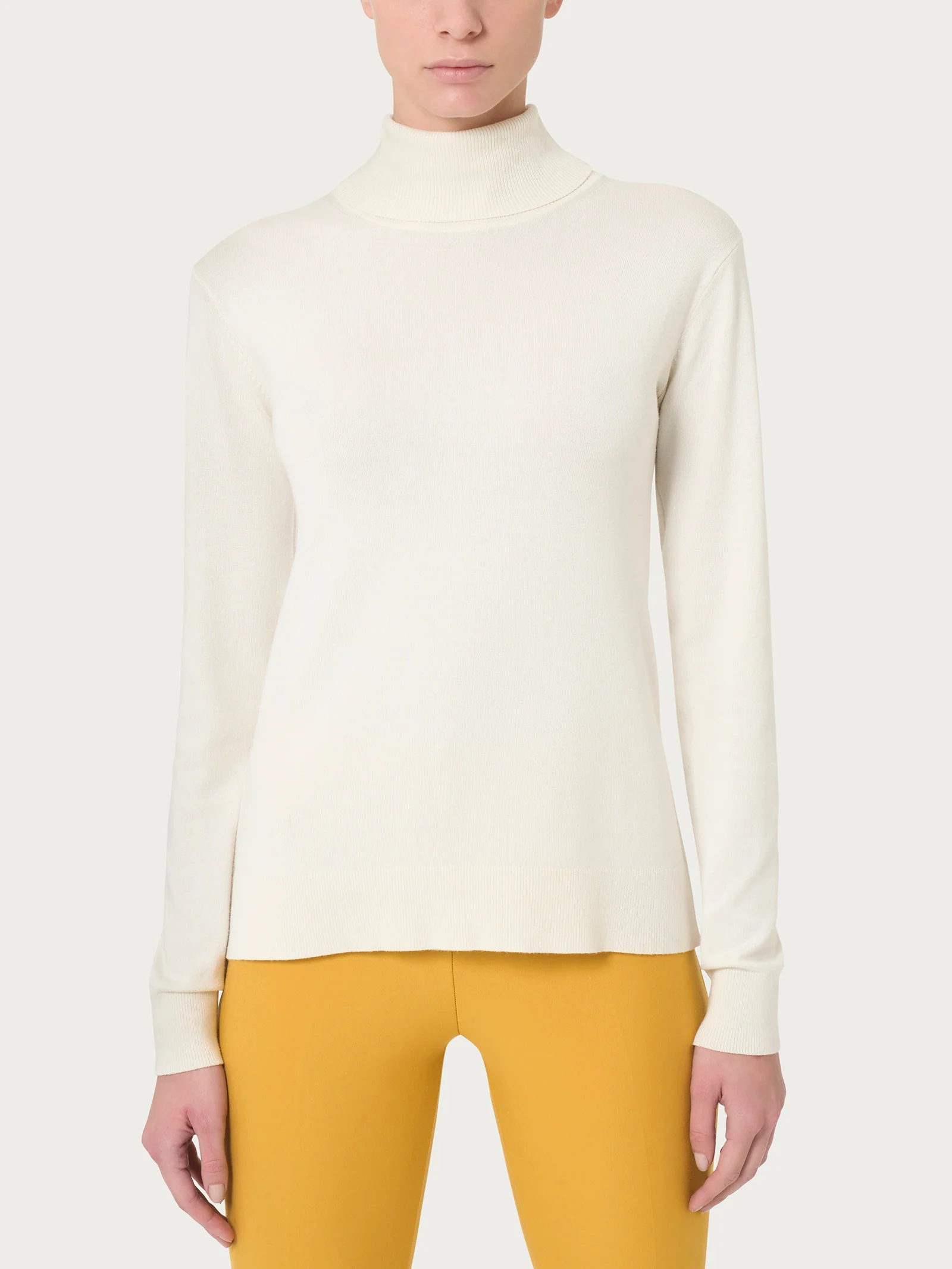 Dolcevita a maglia unita Four Seasons - Avorio