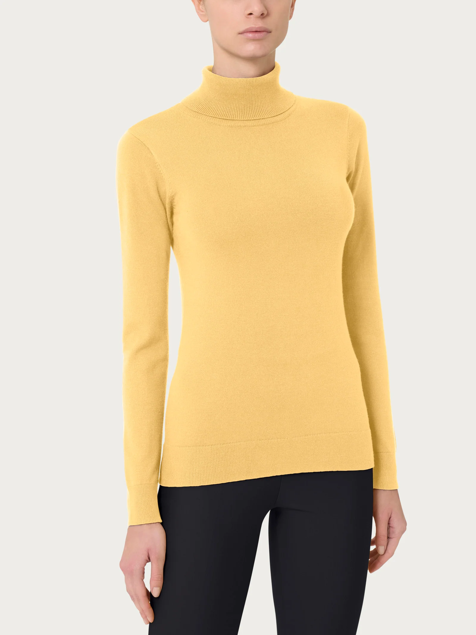 Dolcevita a maglia unita Four Seasons - Misted Yellow