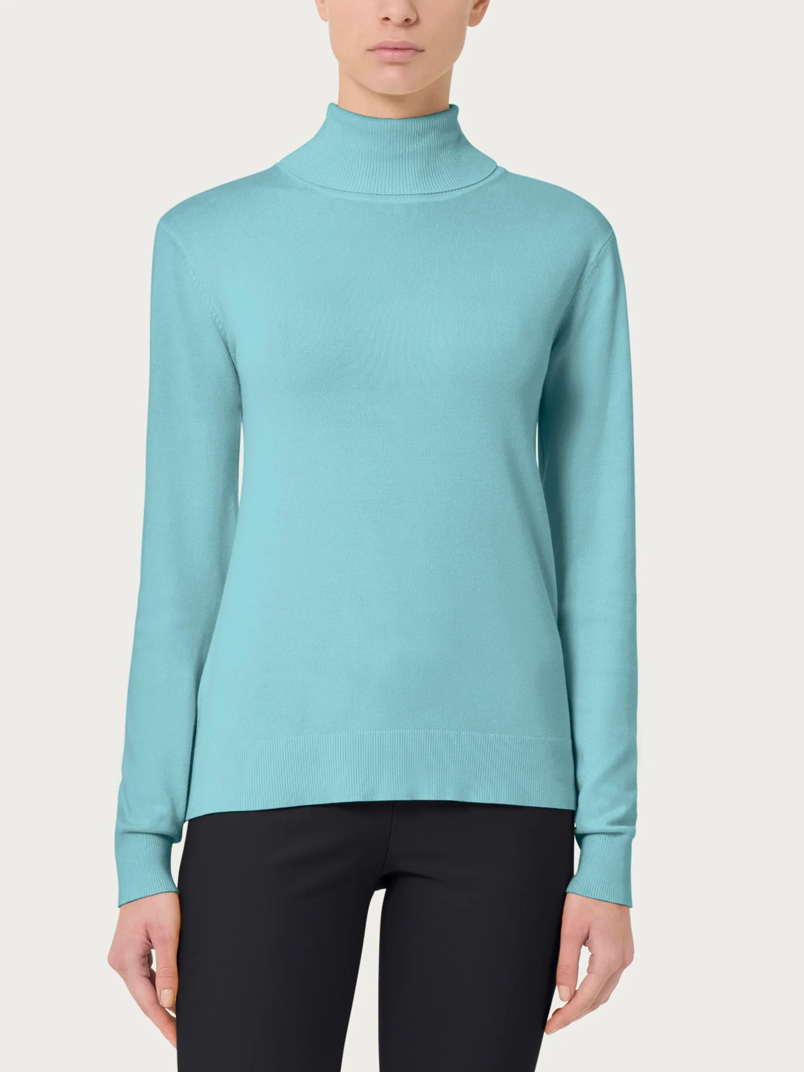 Dolcevita a maglia unita Four Seasons - Nile Blue