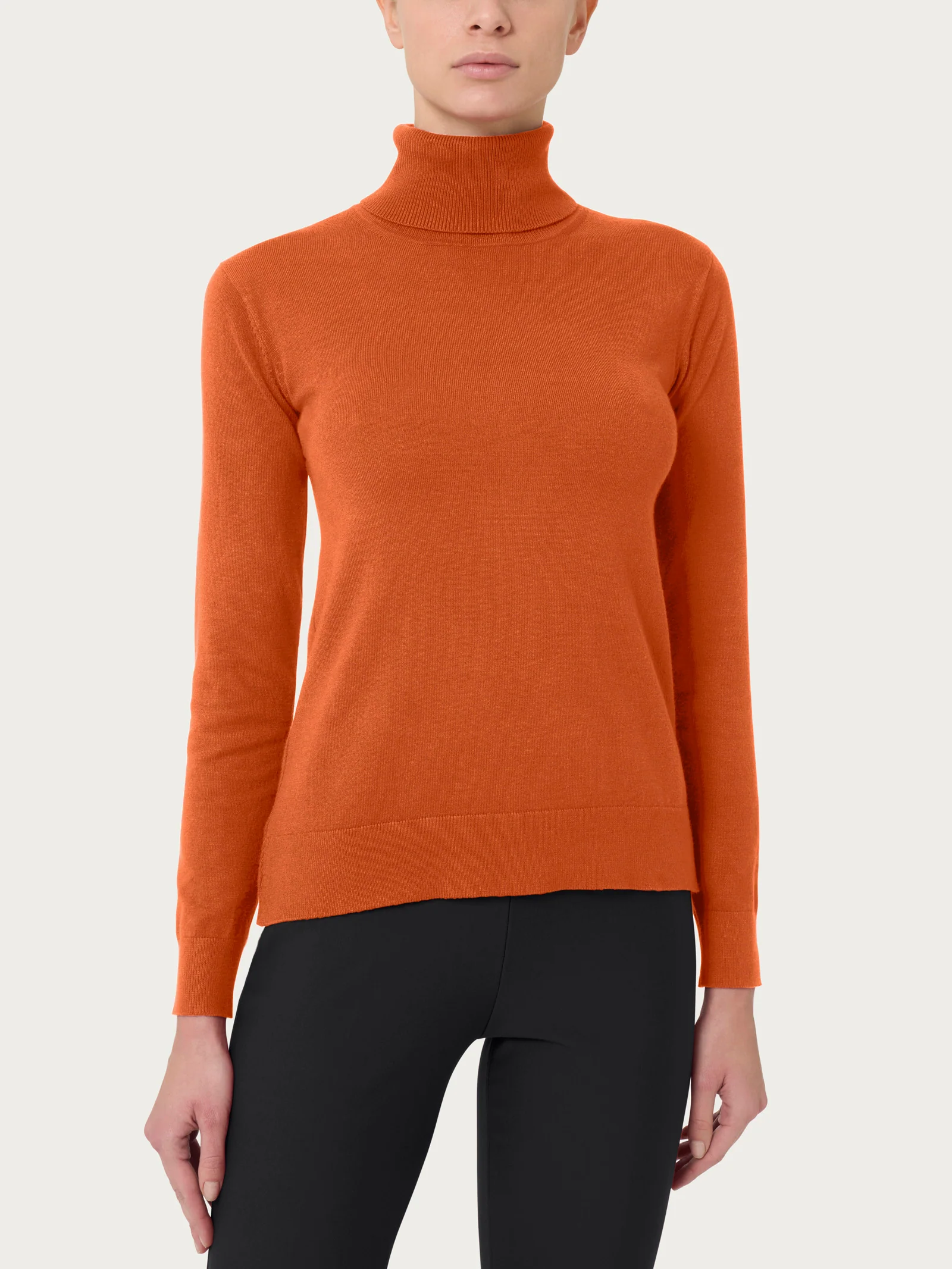 Dolcevita a maglia unita Four Seasons - Rust