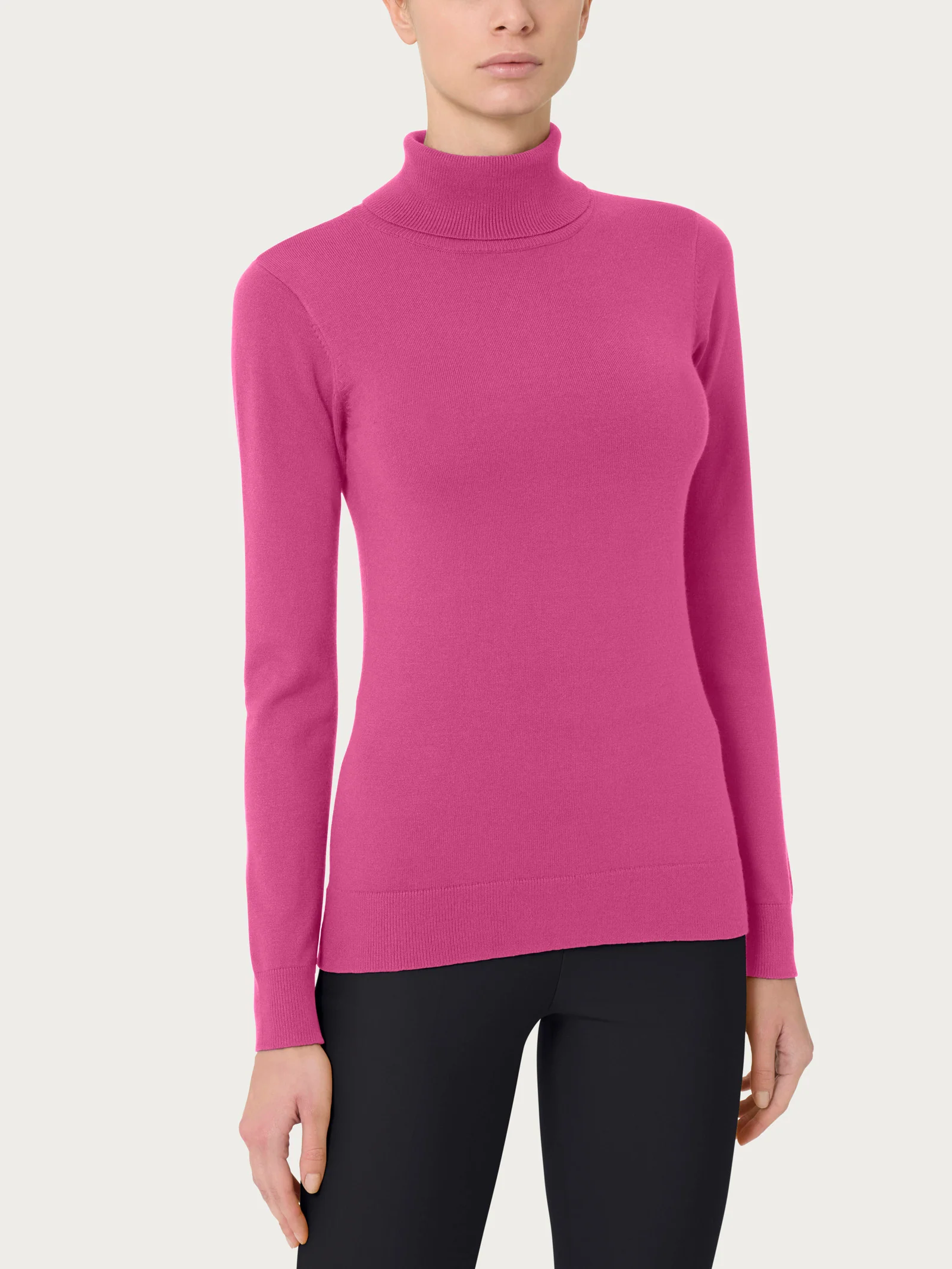 Dolcevita a maglia unita Four Seasons - Red Violet