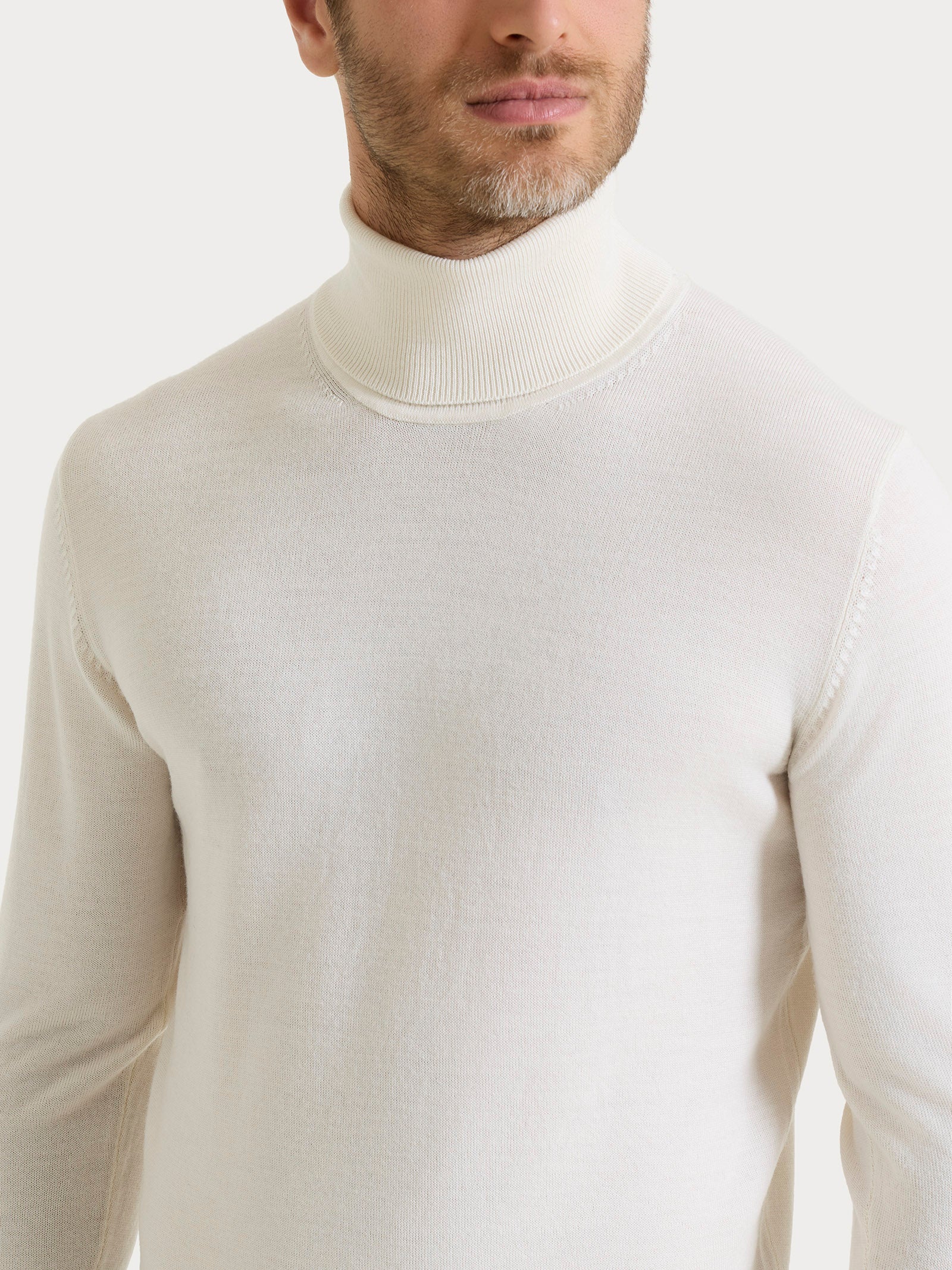 Dolcevita a maglia unita in Merino Soft - Kombu Green - Image 3