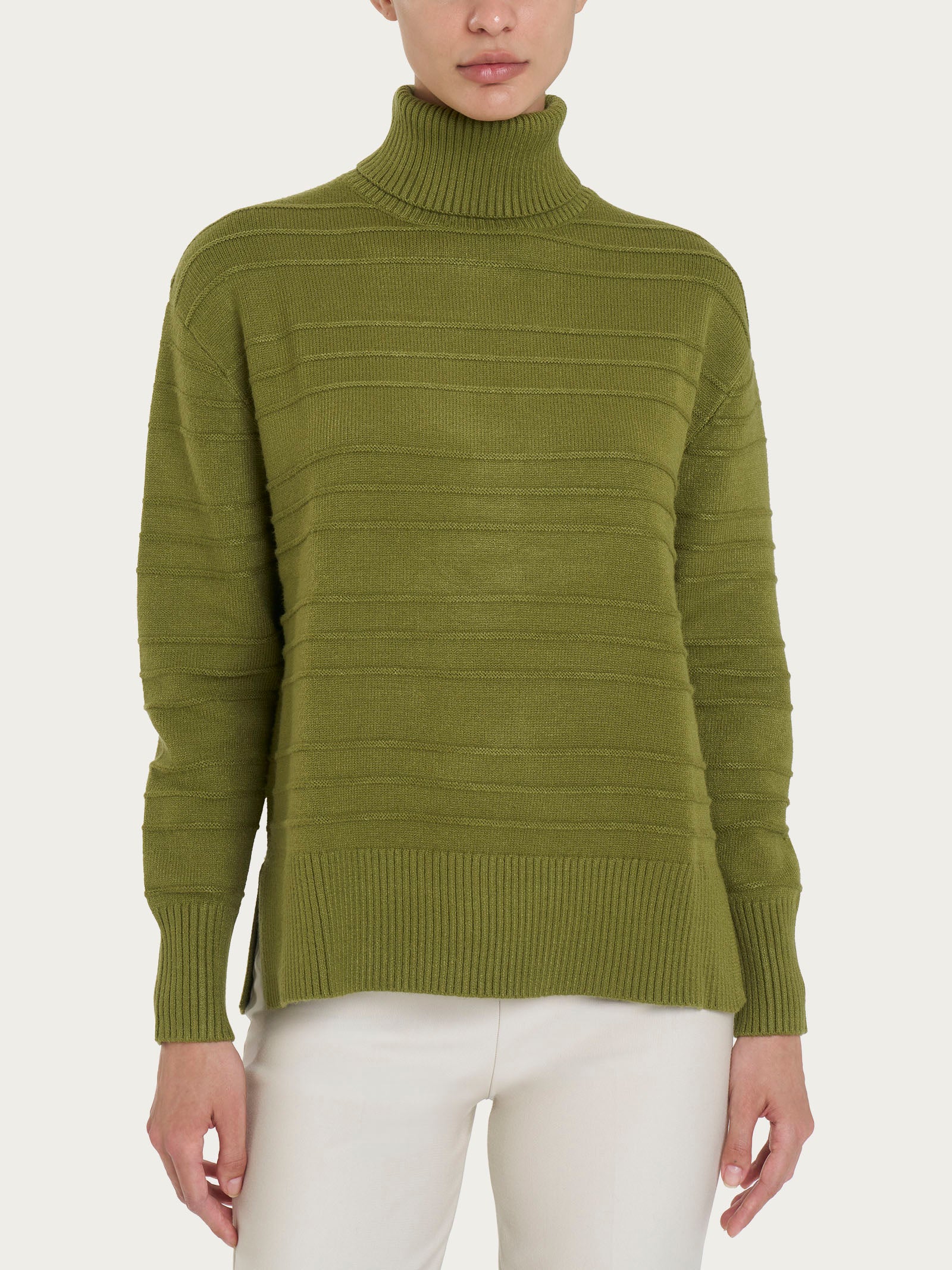 Dolcevita a righe in Super Soft - Sphagnum