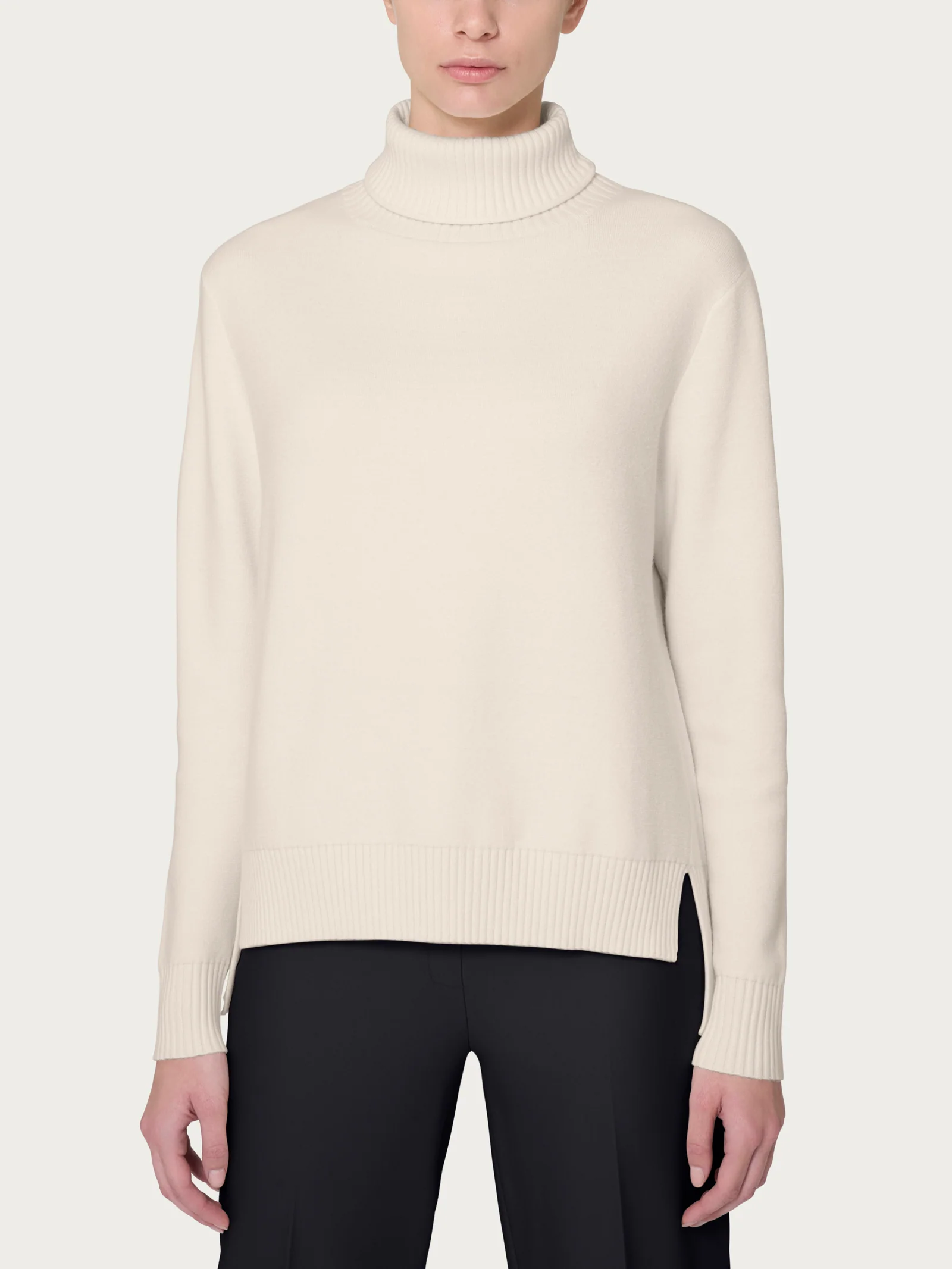 Dolcevita asimmetrico in Super Soft - Champignon