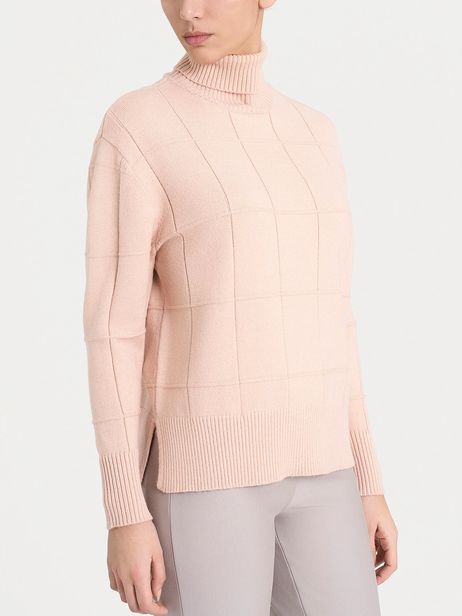 Dolcevita con fantasia check in Super Soft - Cameo Rose