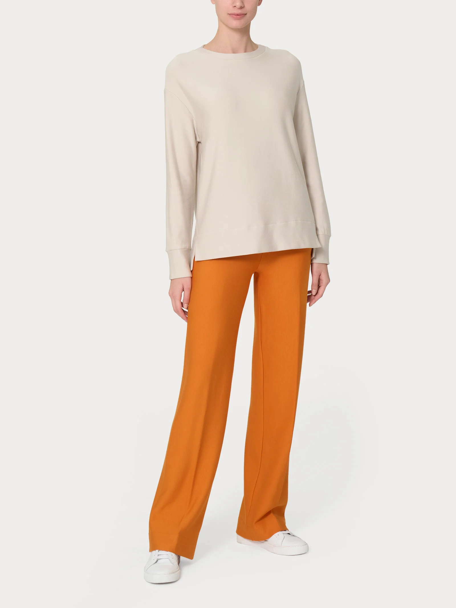 Felpa con collo a barchetta in Eco techno Fleece - Bleu - Image 3