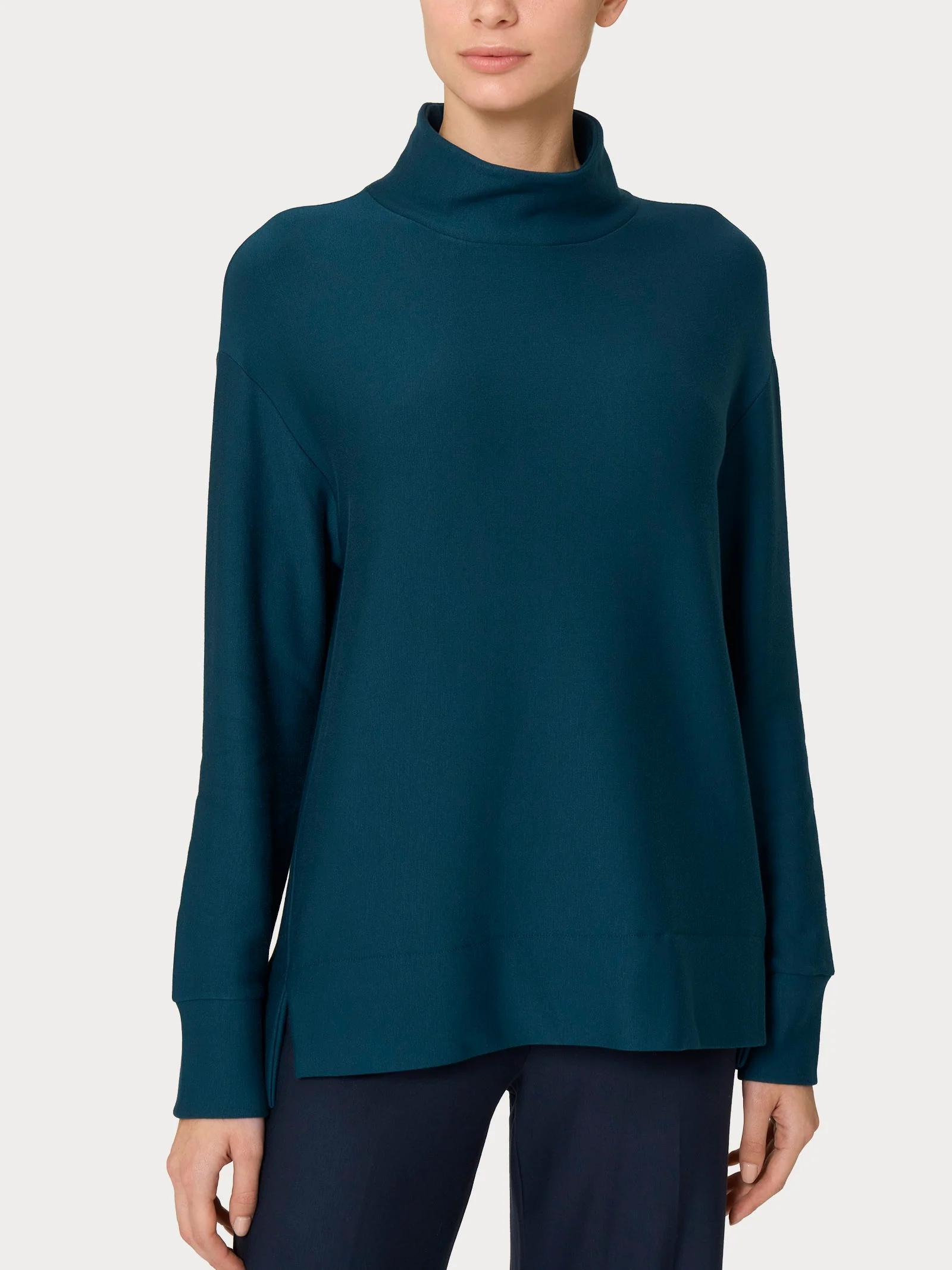 Felpa con collo alto in Eco techno Fleece - Reflecting Pond