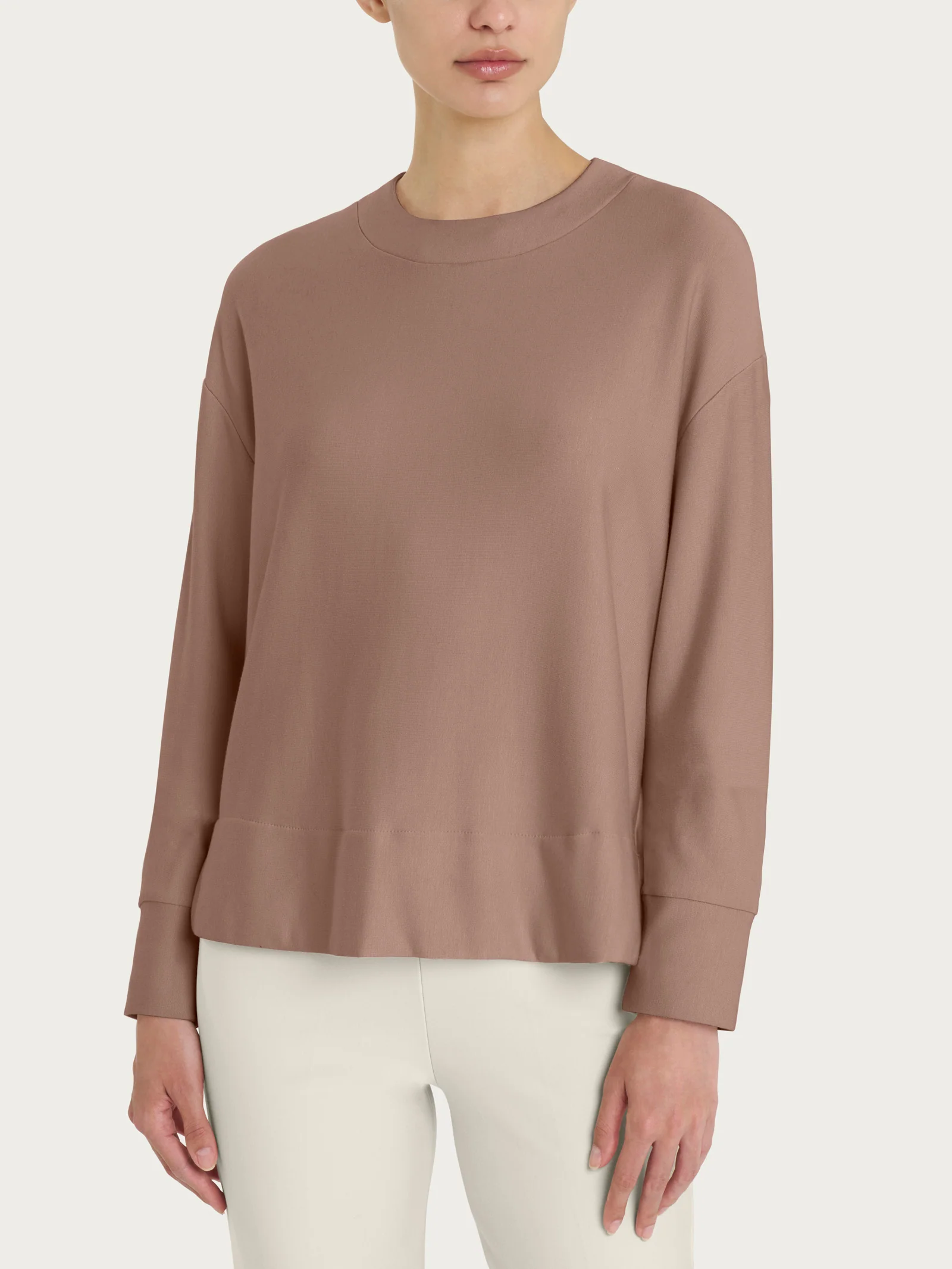 Felpa girocollo corta in Eco techno Fleece - Pine Bark